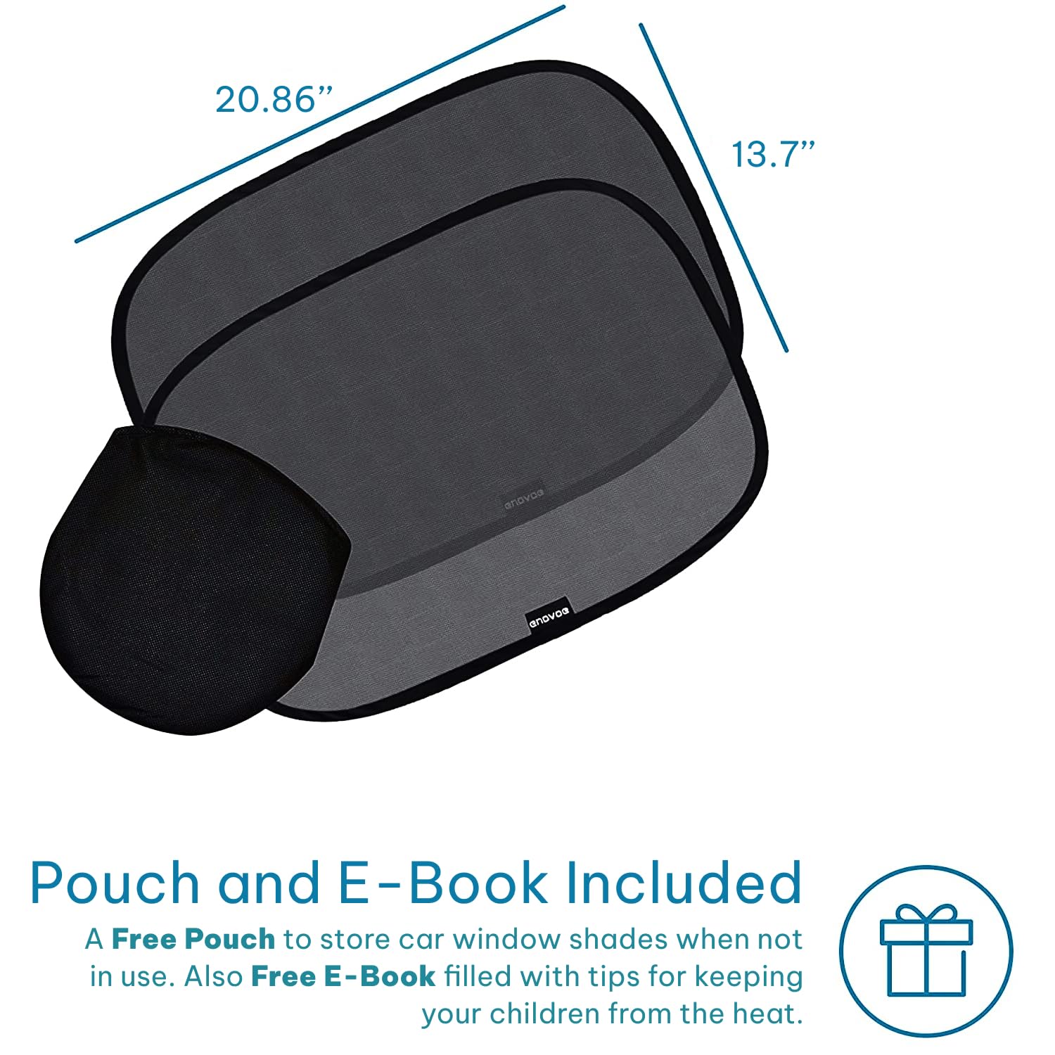 Enovoe Car Window Shades For Baby (2 Pack) - 21''X14'' Sun Shade Blocker, Cling - Glare Shield And Uv Rays Protection For Your C