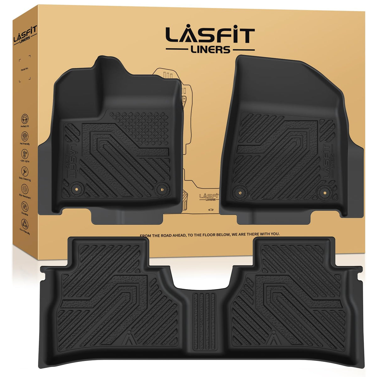 LASFIT Floor Mats for Nissan Murano 2025, Custom Fit All Weather Protection TPE Easy Clean No-Curling Durable Floor Liners for 2