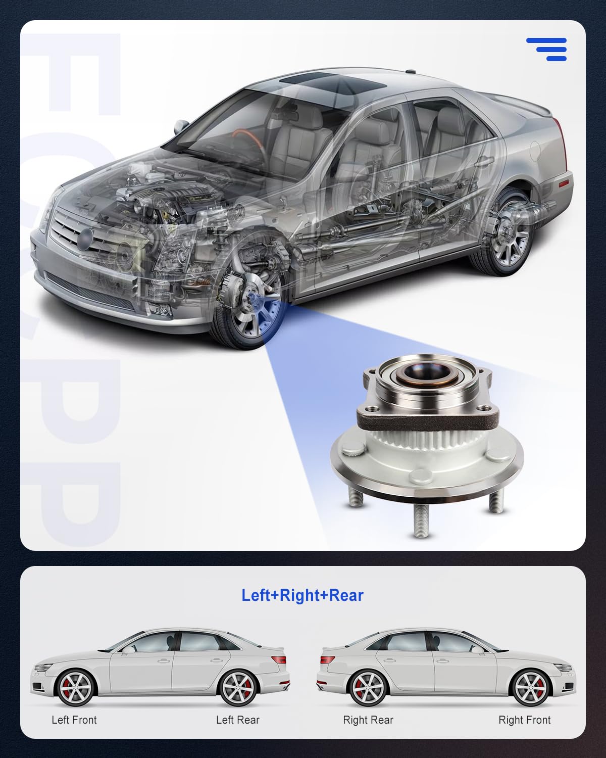 ECCPP x1 512302 Wheel Bearing Hub 06 07 08 09 10 for Jeep Commander, 05-10 for Jeep Grand Cherokee Rear Axle 5 Lugs Hub Bearing