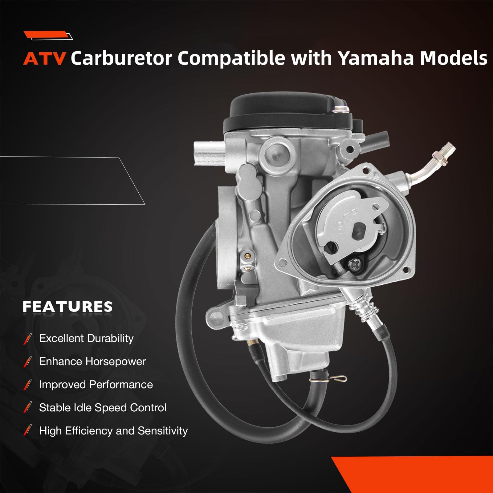 Carburetor Fits Yamaha 2000-2006 Kodiak 400 Yfm400 & Big Bear 400 & Bruin 350,2007-2012 Grizzly 350 Grizzly 450,2006-2009 Wolver