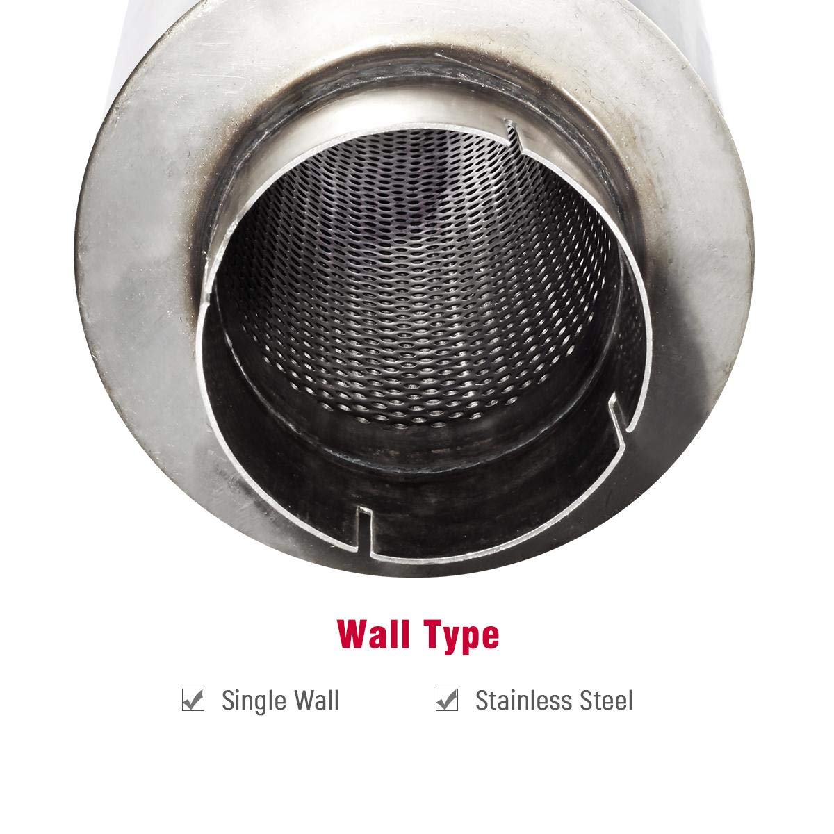 Upower 4' Inlet Diesel Exhaust Muffler 7' X 24' Body 30' Whole Length Xs2772 - Straight Through Stainless Steel Welded On Resonator Muffler