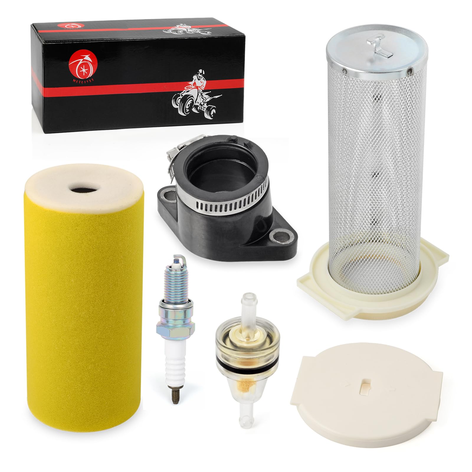 Air Filter Guide End Cap Kit Spark Plug 2000 2001 2002 For Yamaha KODIAK 400 YFM400 5GH-14458-01-00 5GH-14451-00-00