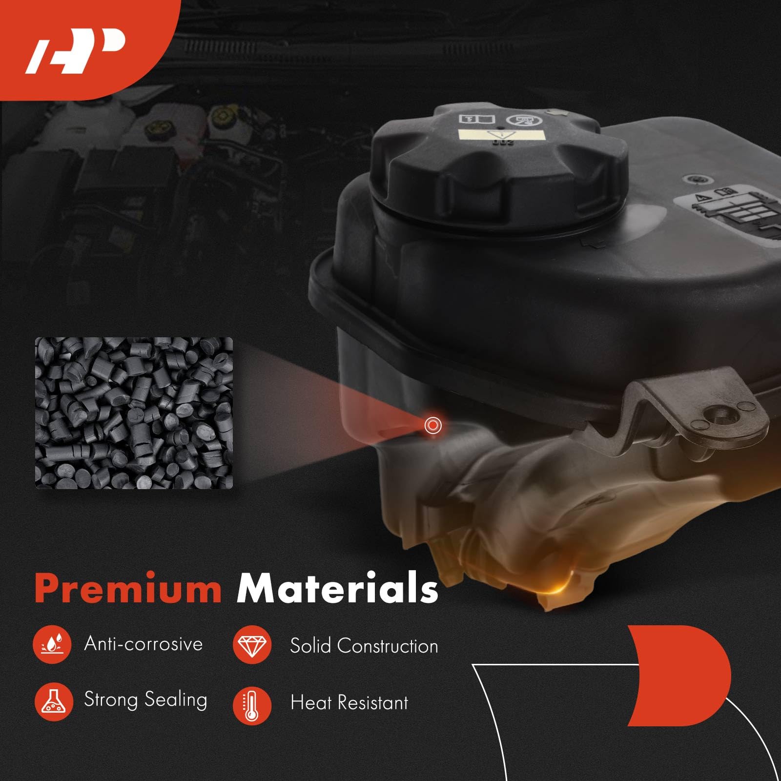 A-Premium Engine Coolant Overflow Recovery Reservoir Tank [with Sensor & Cap] Compatible with BMW [E90 E92 E93] 335i xDrive 2009-2013, E84 X1 2012 3.0L, Replace# 17137640515, 17137590626