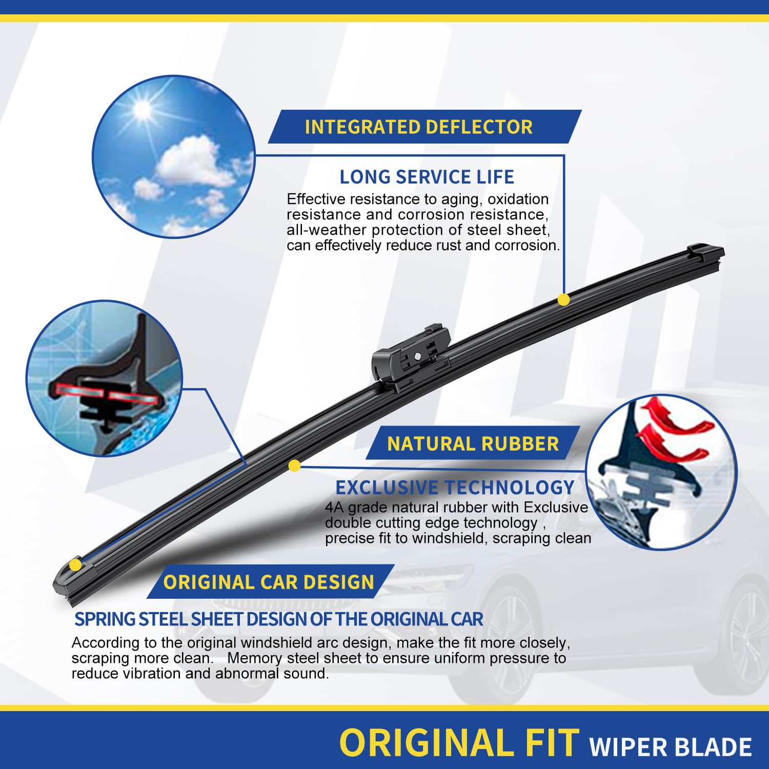 Anrddo Wipers Factory Replacement For Bmw X3 F25 2011-2017,Bmw X4 F26 2015-2018 Original Equipment Windshield Wiper Blades Set -