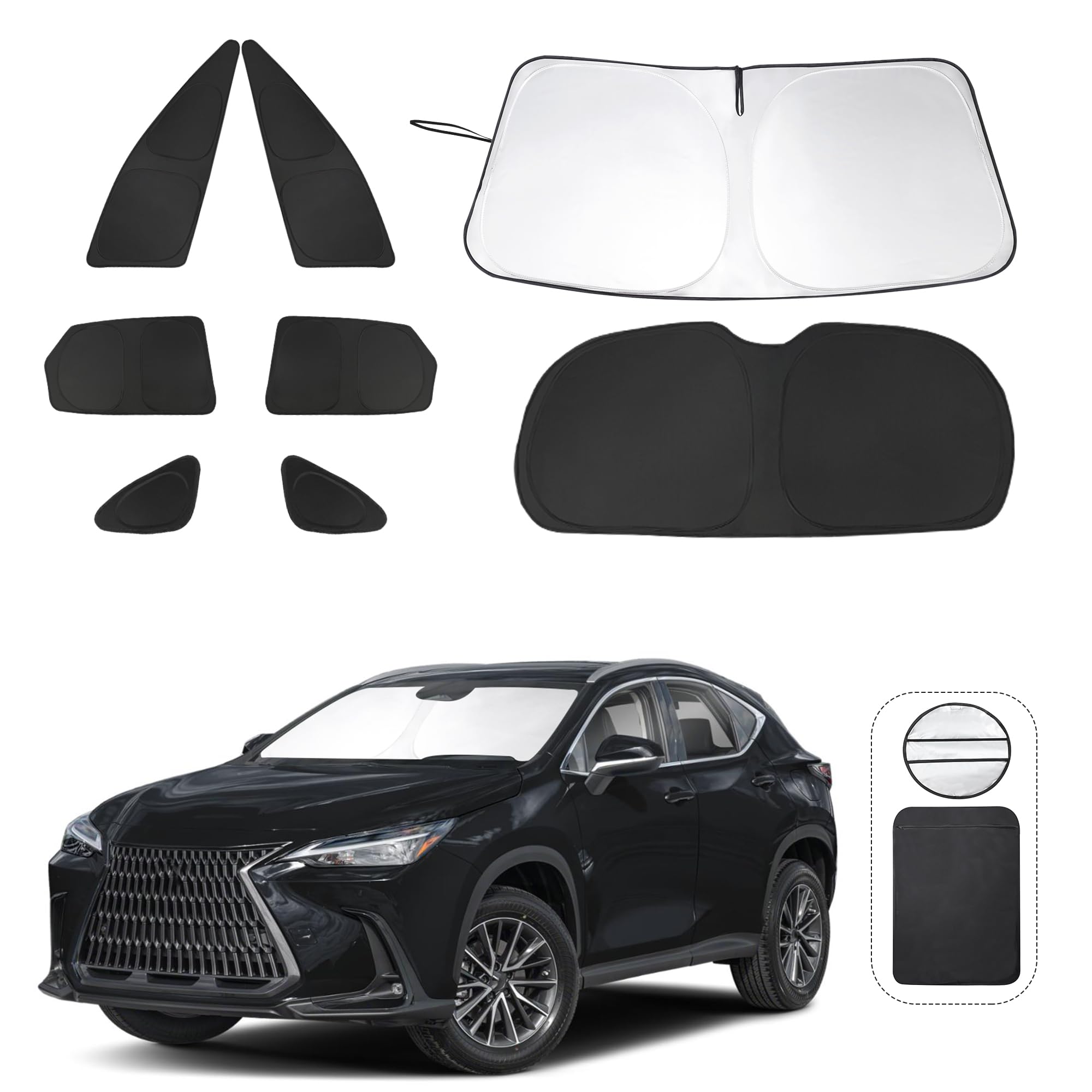 8Pcs Yycke Window Shades For Nx Nx250 Nx350 Nx350H Nx450H+ 2022-2025 For Lexus Accessories Car Side Full Windows Rear Triangular