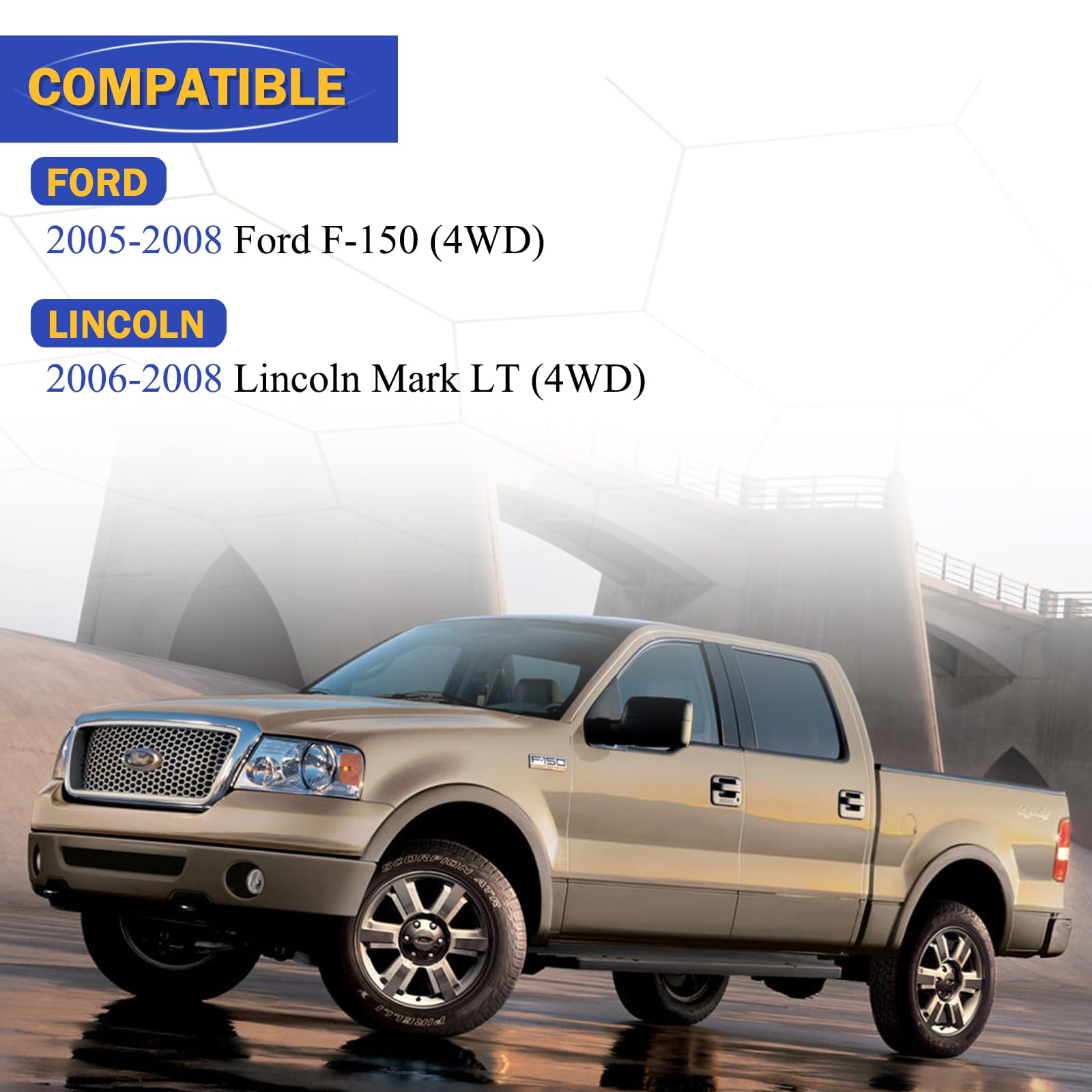 Zinc-Nickel Alloy Front Stabilizer Sway Bar End Link End Kit For 2005-2008 Ford F-150 4Wd 2006-2008 Lincoln Mark Lt 4Wd K80338