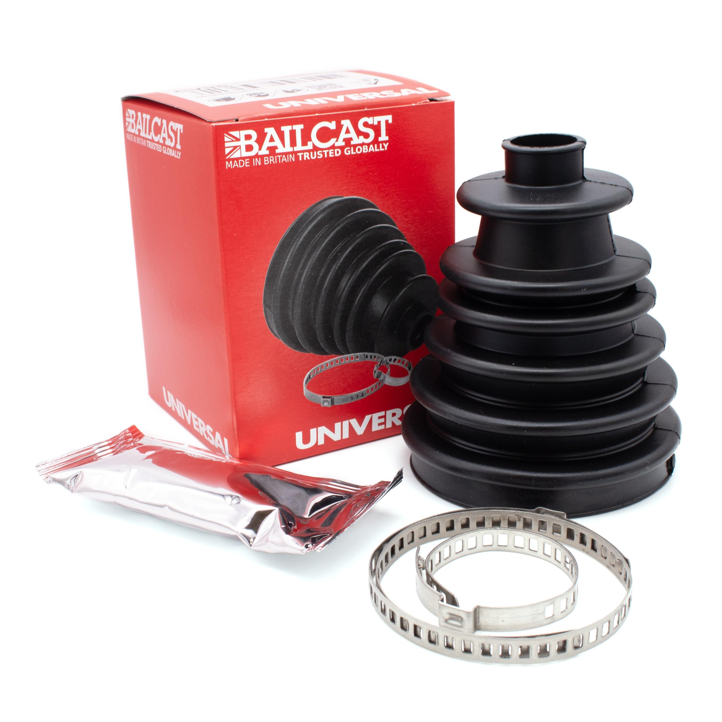 Bailcast Cvs18 Universal Split Constant Velocity Joint Gaiter Boot Replacement Kit, Black