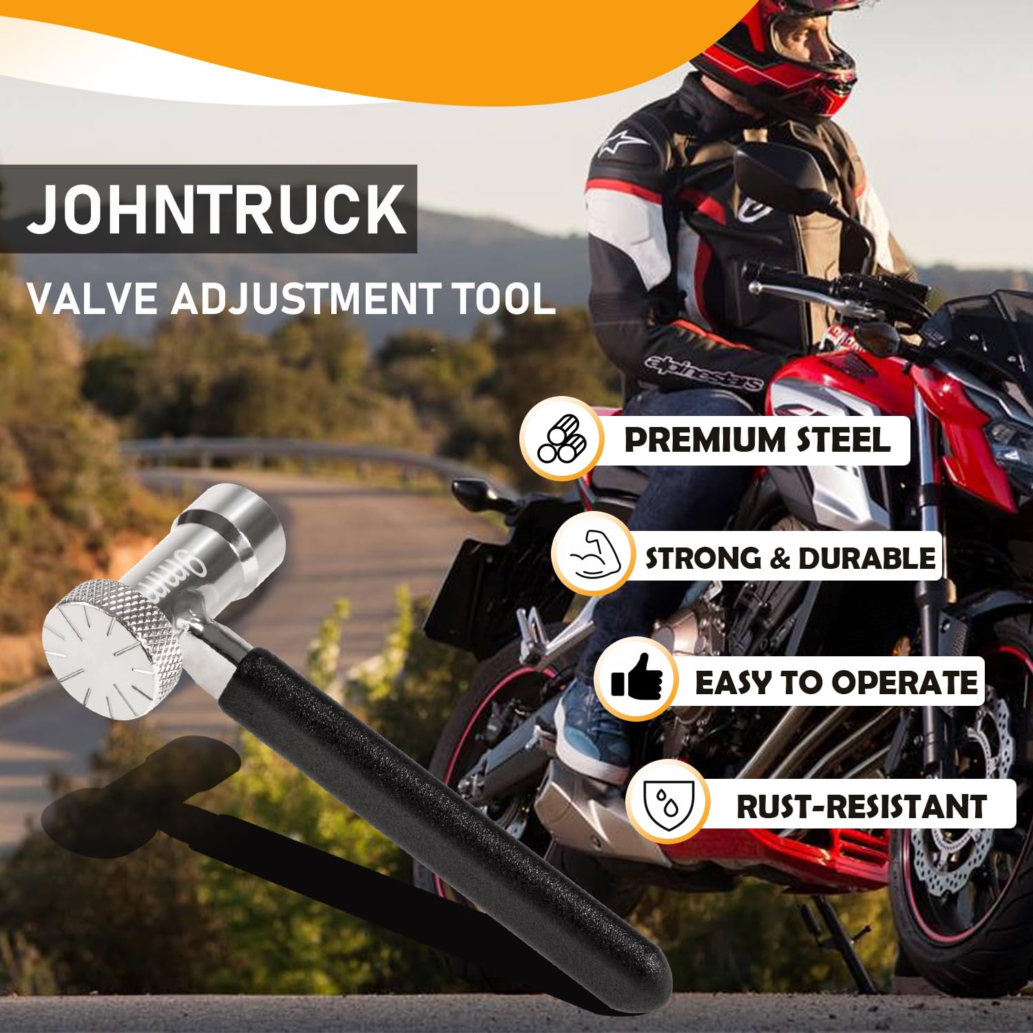 Johntruck Valve Clearance Adjustable Wrench, 2Pc Set, For Motorcycles Atvs And Scooter Gy6, 9Mm Lock Nut Wrench With 3Mm Tappet