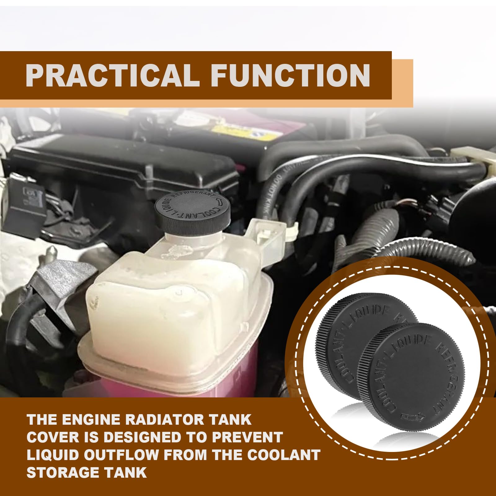 2Pcs Engine Radiator Coolant Water Tank Black Reservoir Cap, Compatible With Infiniti Nissan Renault, Oem# 21712-79900