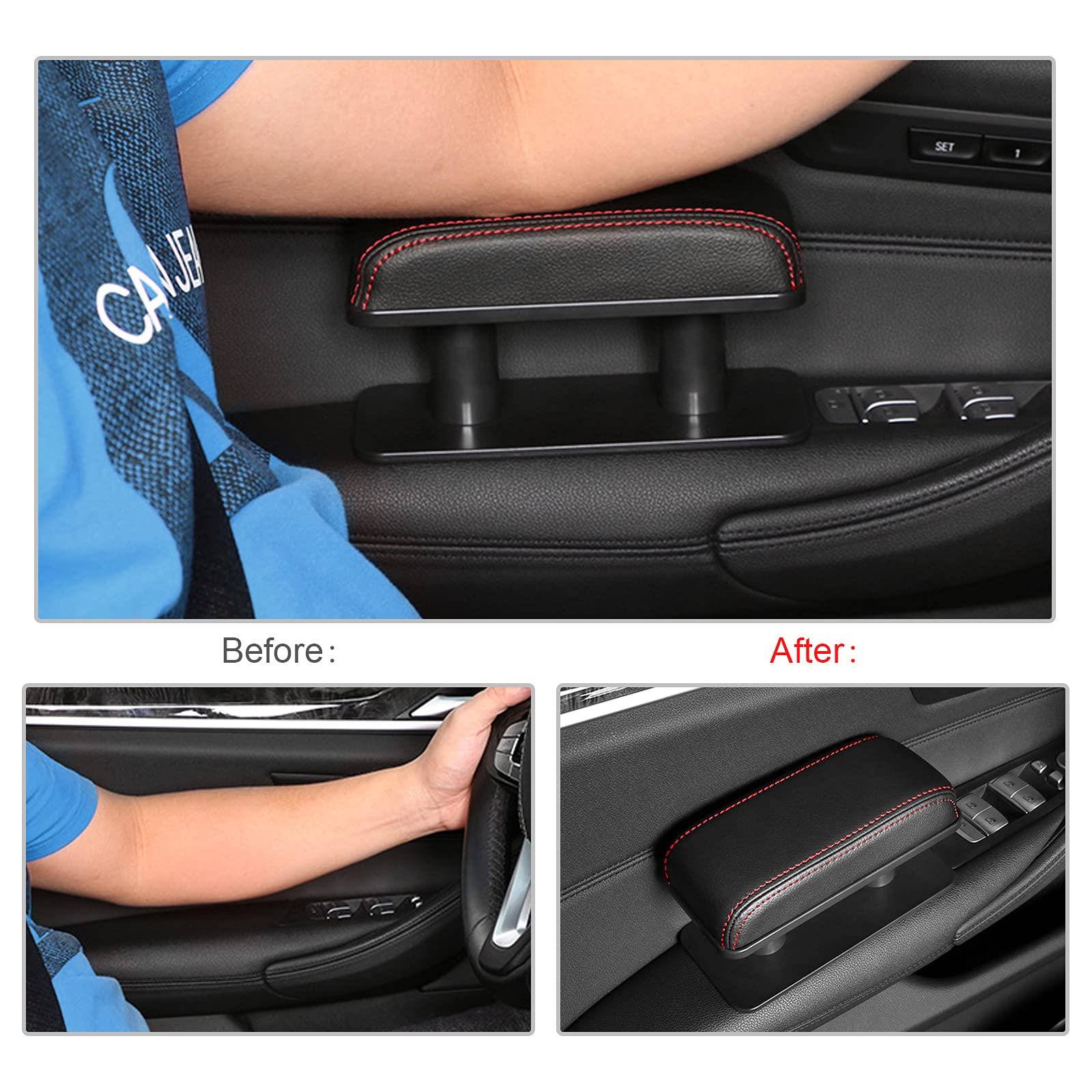 Cdefg Universal Armrest Support Elbow Rest Pad Armrest Extender Adjustable Height Comfort Arm Rest Pads Fit For Driver Side And Passenger Side