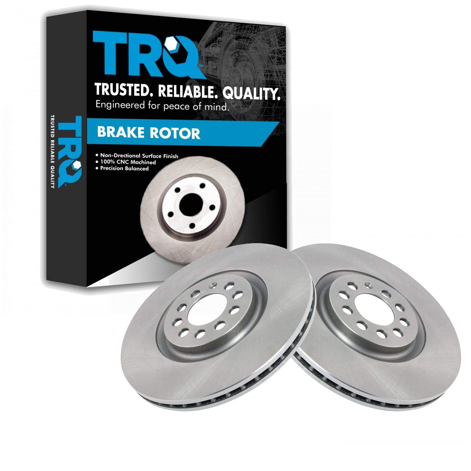 Trq Front Brake Rotors Set Vented Compatible With 2000-2006 Audi Tt Tt Quattro 2000-2003 Volkswagen Golf 2004-2005 Jetta