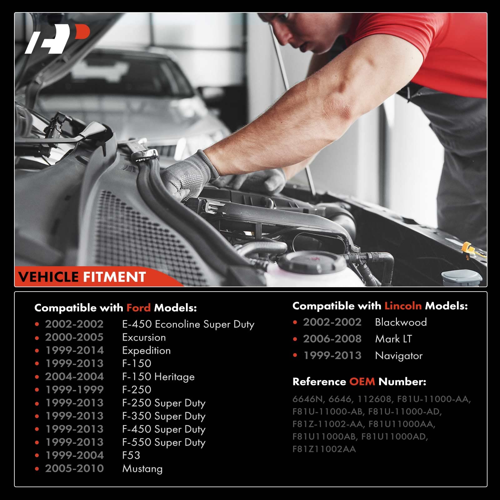 A-Premium Starter Motor Compatible With Ford F150 F250 F350 Super Duty 1999-2013 4.6L 5.0L 5.4L 6.2L 6.8L, Mustang 05-10, Expedition 99-14, Excursion 00-05 & Lincoln Navigator 99-13, 12V 1.4Kw Cw 12T