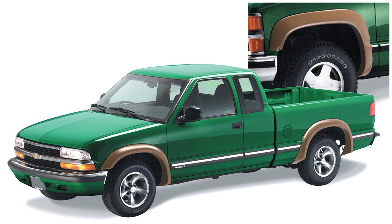 Bushwacker Extend-A-Fender Extended Front & Rear Fender Flares | 4-Piece Set, Black, Smooth Finish | 41907-11 | Fits 1994-2003 C