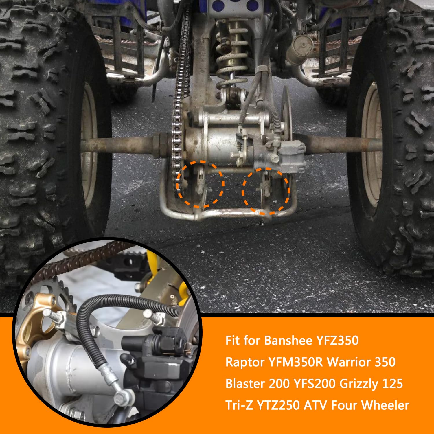 Holato 11Mm 0.43' Chain Puller Tensioner Adjuster For Yamahaa Banshee Yfz350 Raptor Yfm350R Warrior 350 Blaster 200 Yfs200 Grizzly 125 Tri-Z Ytz250 Breeze Atv Quad Four Wheeler Parts Heavy Duty 2Pcs