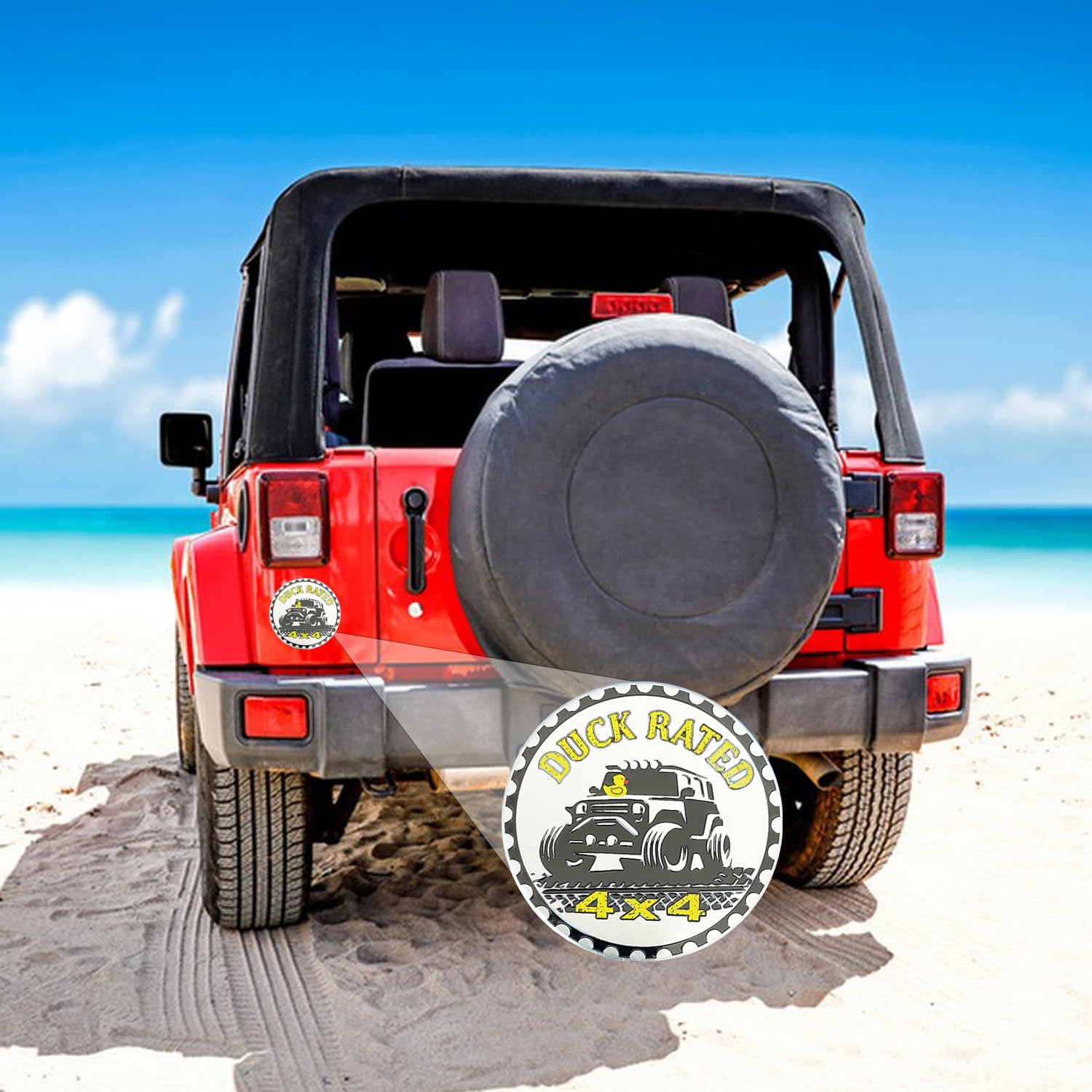 2 Pcs Duck Badge Rated Car Emblem, 4 X 4 Metal Automotive Badge, 3D Round Metal Car Badges Emblems, Car Badge Decals Stickers Co