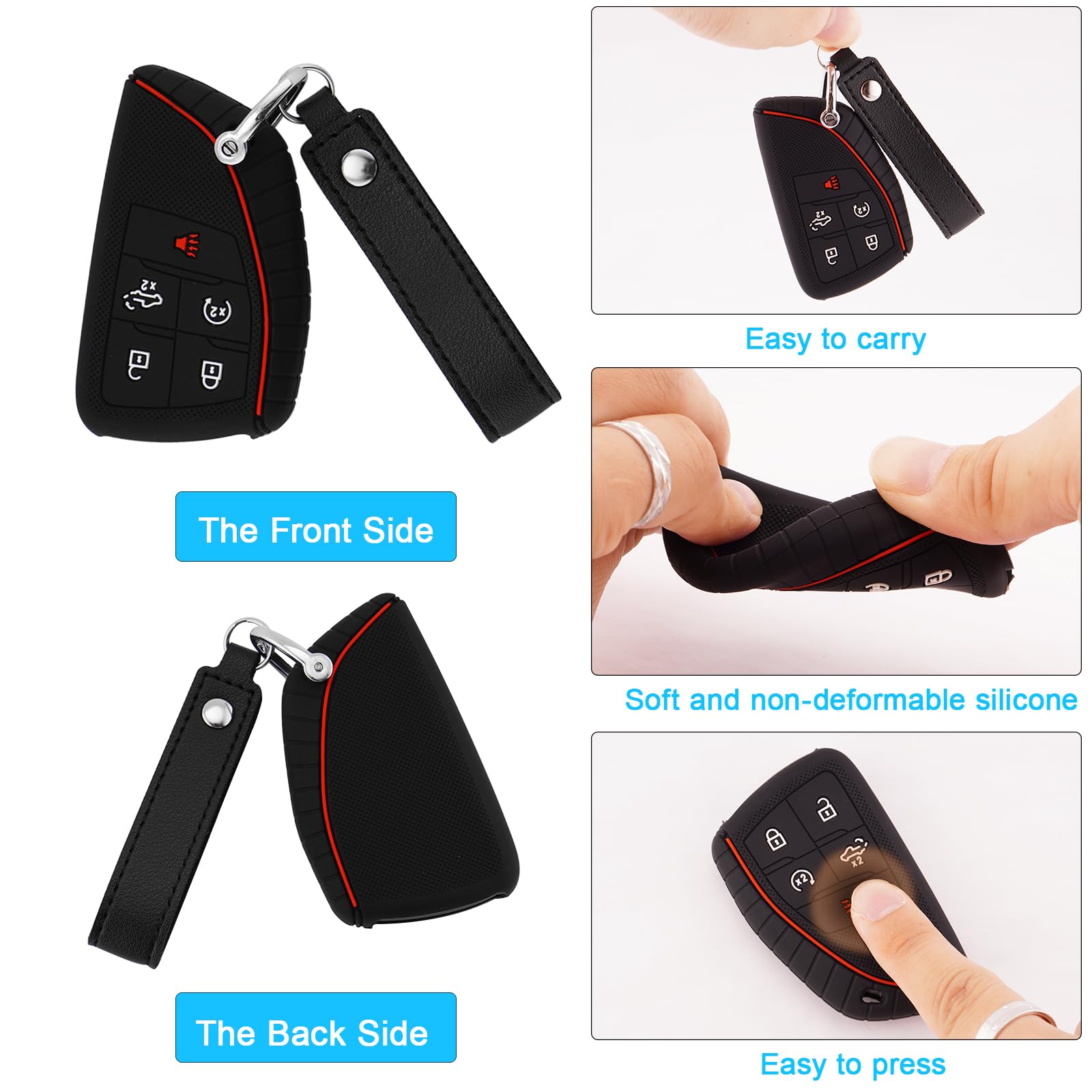 Koaudb Key Fob Cover Compatible With 2022 2023 2024 2025 Chevy Silverado 1500 Gmc Sierra 1500, For 2024 2025 Silverado Sierra 25