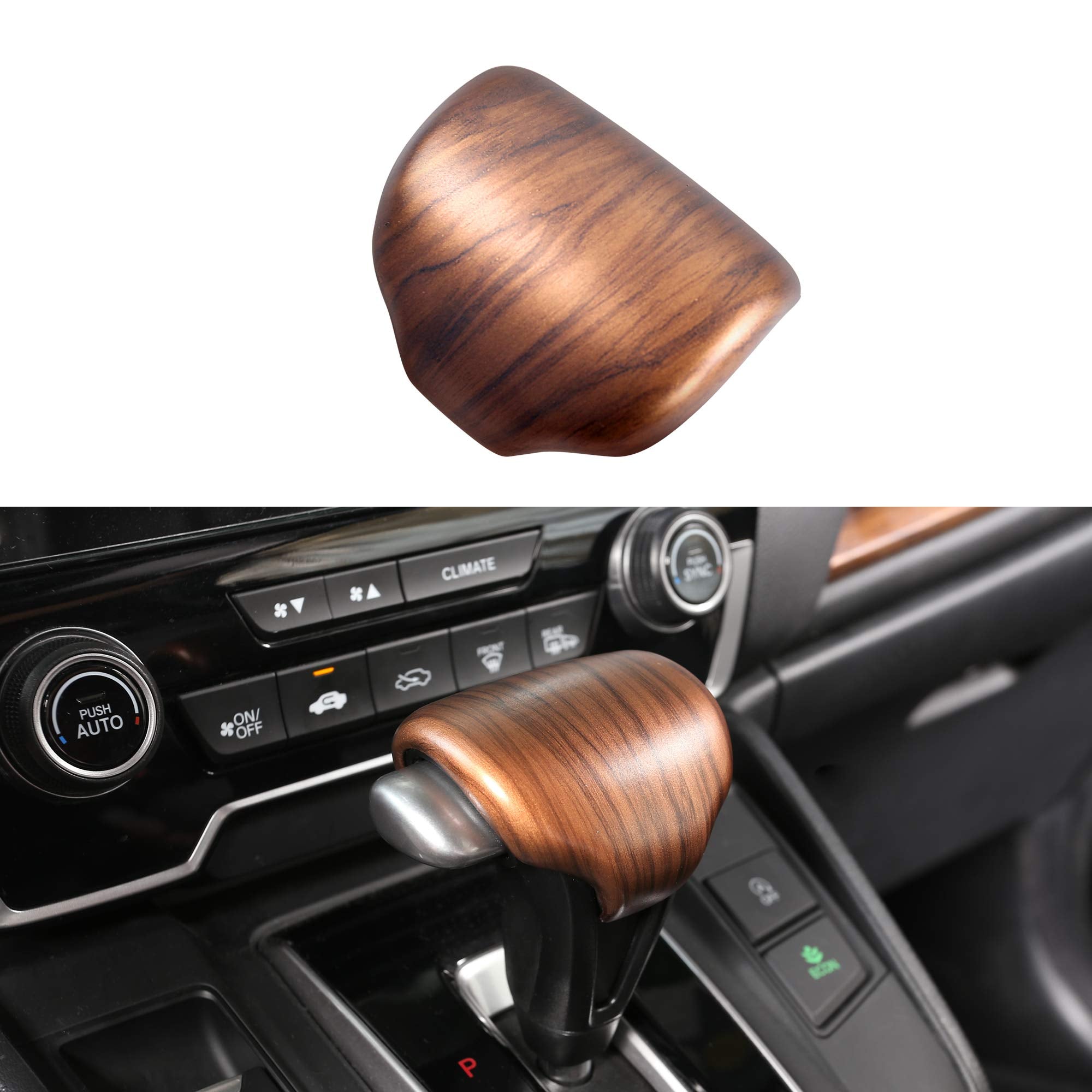AntBooBoo for Honda CRV CR-V 2017 2018 2019 2020 2021 2022 Gear Shift Knob Cover Peach Wood Grain Interior Decoration for CR V (