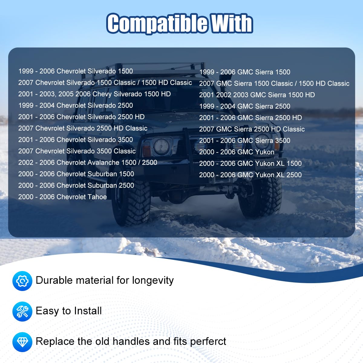 Npauto Front Right Exterior Outside Door Handle Passenger Side Replacement For 1999-2006 Chevy Silverado Tahoe Suburban Avalanch