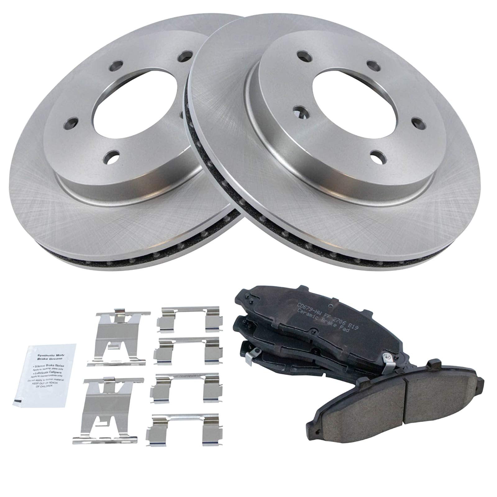 Trq Front Premium Posi Ceramic Disc Brake Pad & Rotor Kit For Ford F150