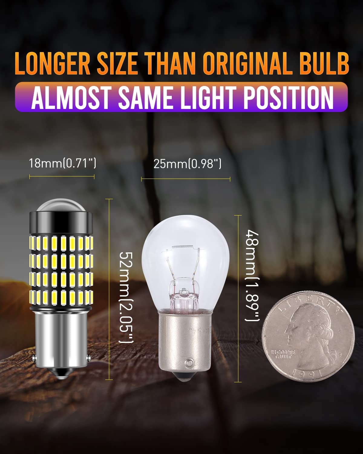LUYED 1156 1141 LED Bulb 3400 Lumens Extremely Bright 1003 7506 BA15S P21W LED Light Bulbs for Backup Reverse Tail Turn Signal L