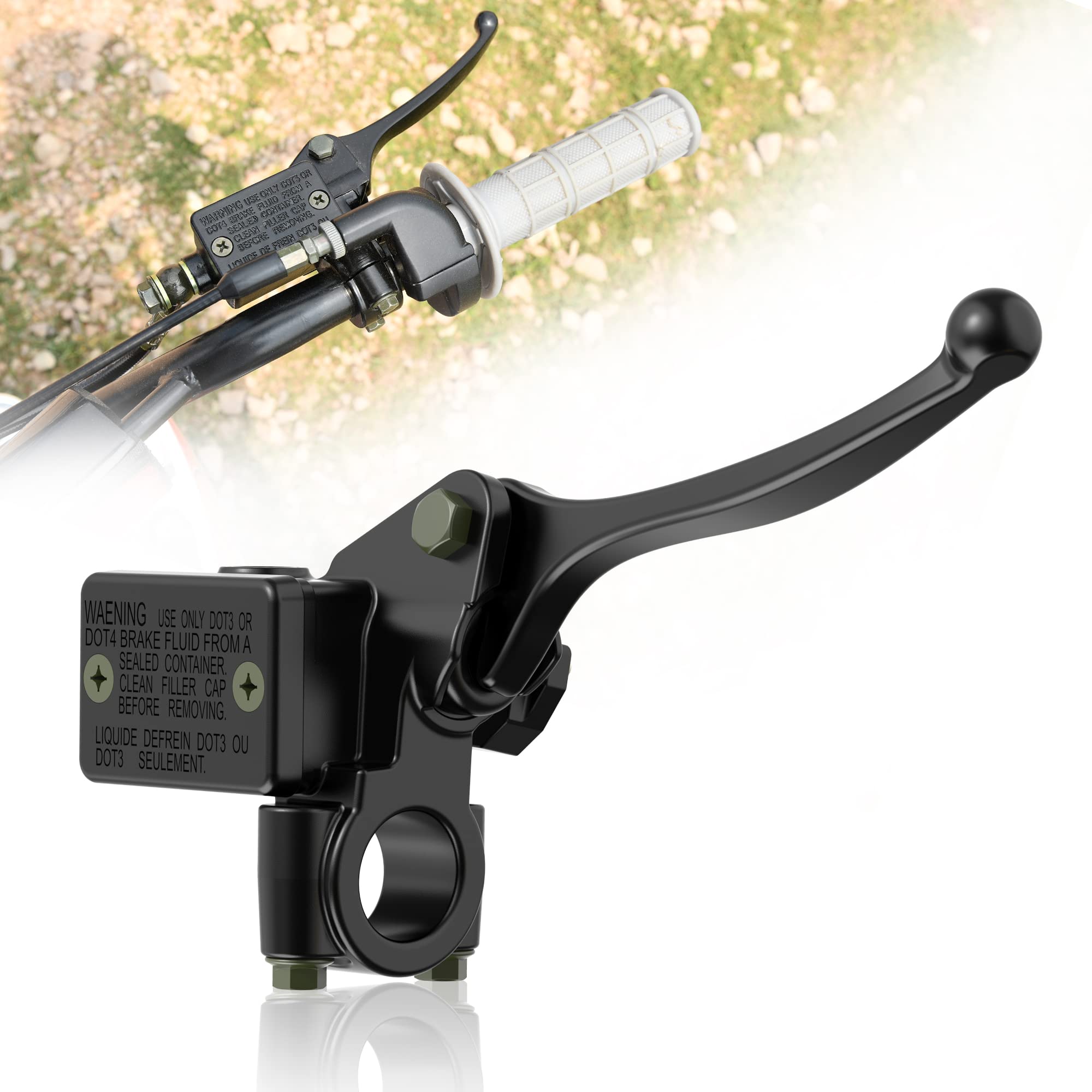 RUTU Right Hydraulic Brake Master Cylinder with Brake Lever - Replacement Disc Brake Parts for 50cc, 70cc, 90cc, 110cc, 125cc Ta