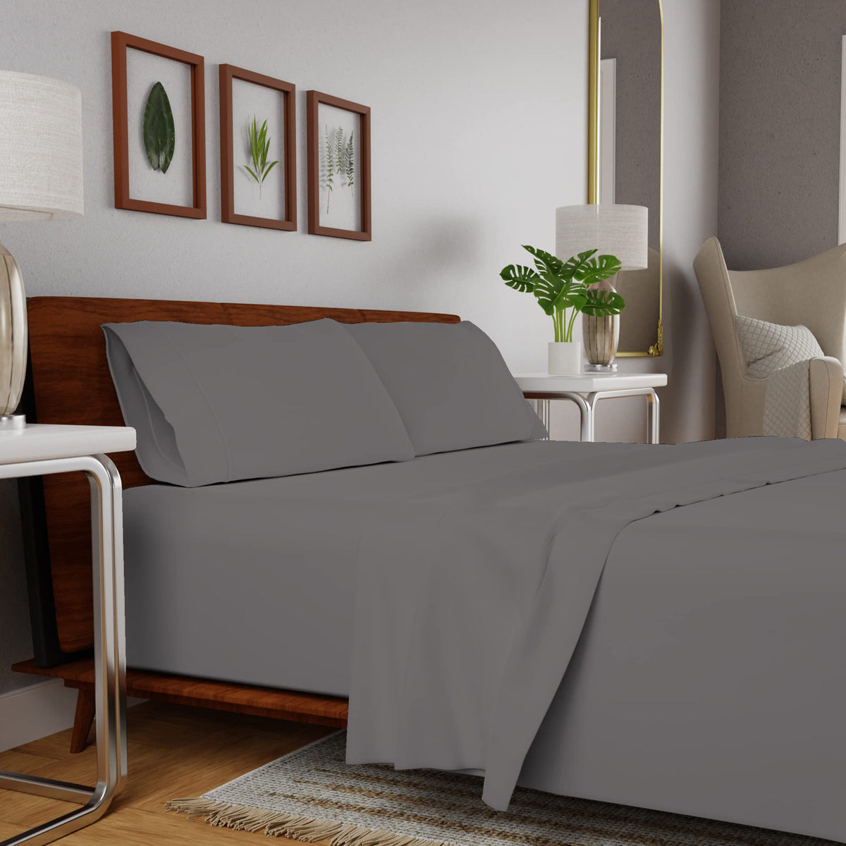 Purity Home 100 Organic Cotton Percale Weave Bed Sheet Set, Lightweight, Crisp Cool, Gots Certified, Fits Mattress Upto 18 Deep