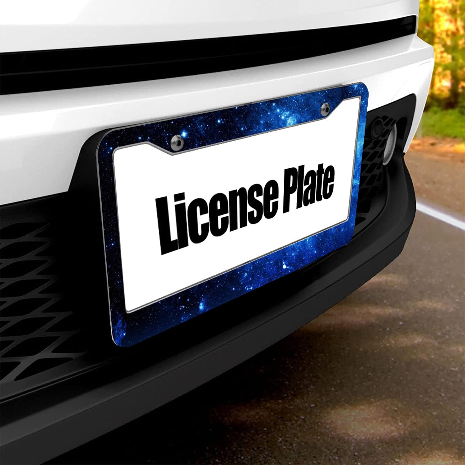 2Pcs Watercolor Cherry Blossom License Plate Frames Sakura Car Accessories Decoration License Plate Holder For Front Rear Car Ta