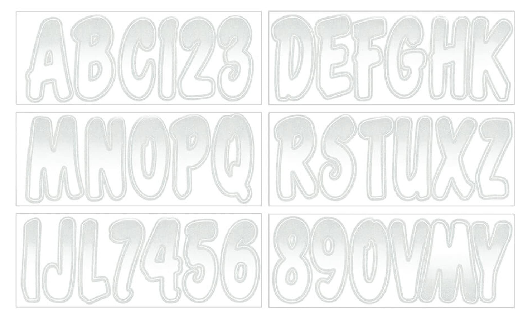 Hhardline Products Series 200 Factory Matched 3-Inch Boat & Pwc Registration Number Kit, White/Silver - Whsig200