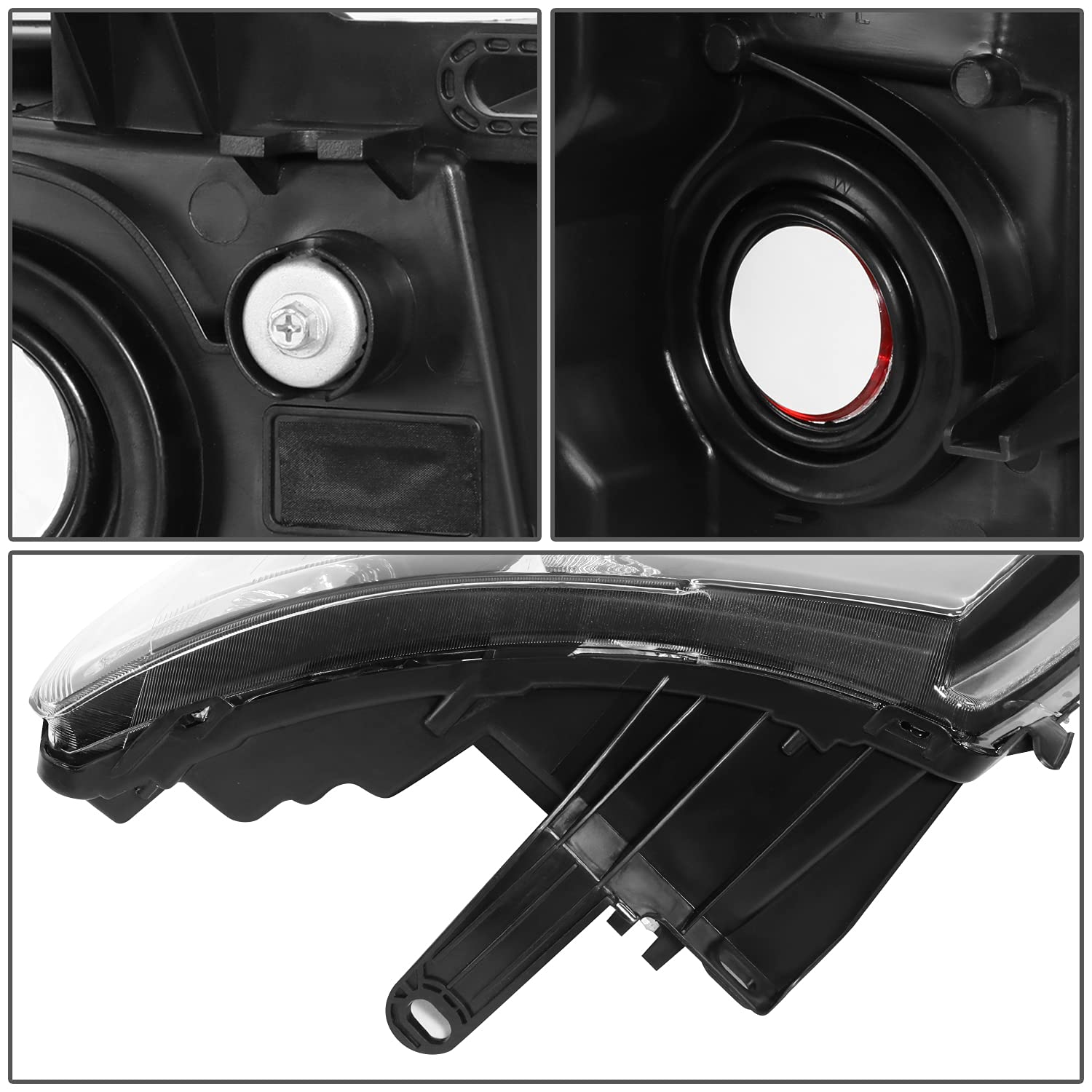 Dna Motoring Hl-Oh-Csil07-Bk-Cl1 Pair Of Black Housing Headlights Compatible With 07-13 Silverado 1500/07-14 Silverado 2500 Hd 3500