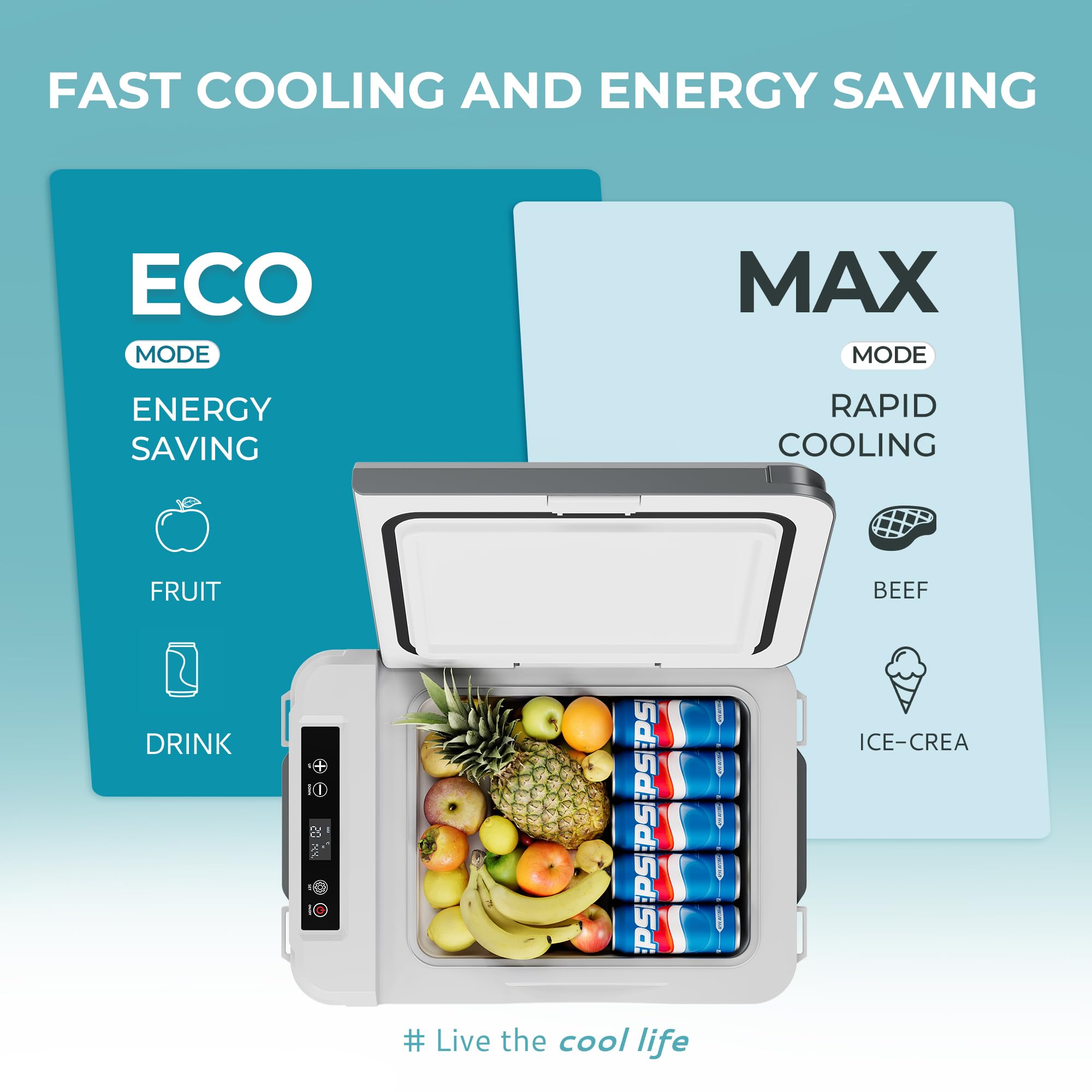 EUHOMY 12 Volt Refrigerator, 11 Quart (10L) Compressor Electric Cooler APP Control, Car Fridge 12/24V DC & 120-240V AC, Car refr