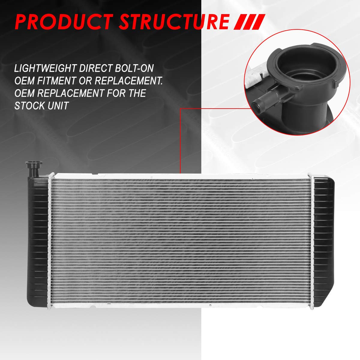 Auto Dynasty Radiator Compatible With 95-00 Chevy Gmc C/K Series Pickup Tahoe C35 5.0L 5.7L V8 Mt, 34Core Dpi 2316 Factory Style