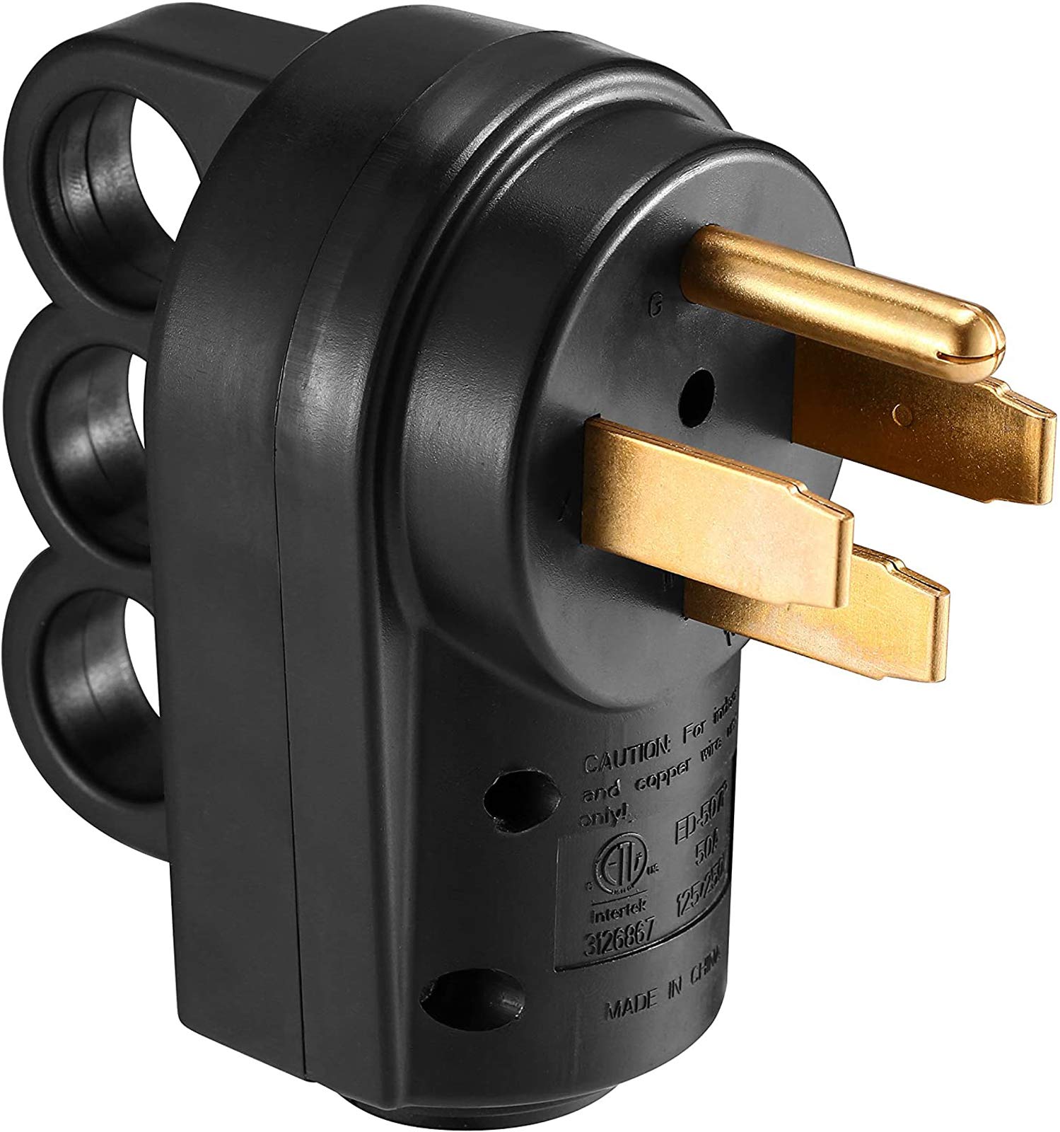 Miady 50Amp Rv Replacement Male Plug With Easy Unplug Design, Etl Certified