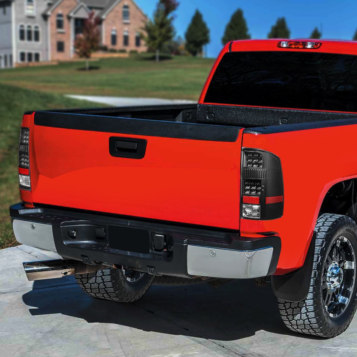 Dna Motoring Tl-Gmcsie07-Led-Bk-Cl Led Tail Light Assembly Driver & Passenger Side [Compatible With 07-14 Gmc Sierra 1500 2500Hd