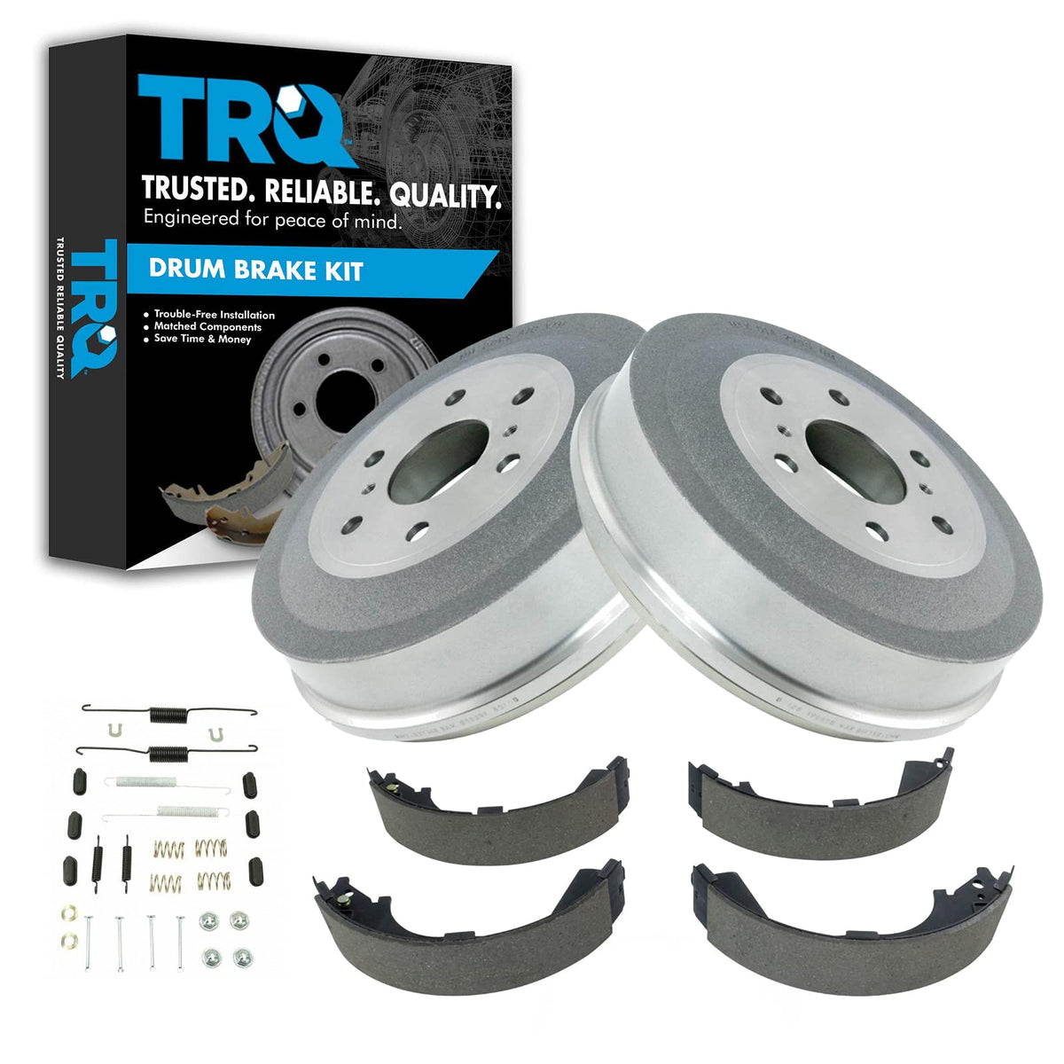 Trq Rear Brake Drum Shoe & Hardware Kit Compatible With Chevy Silverado 1500 Truck