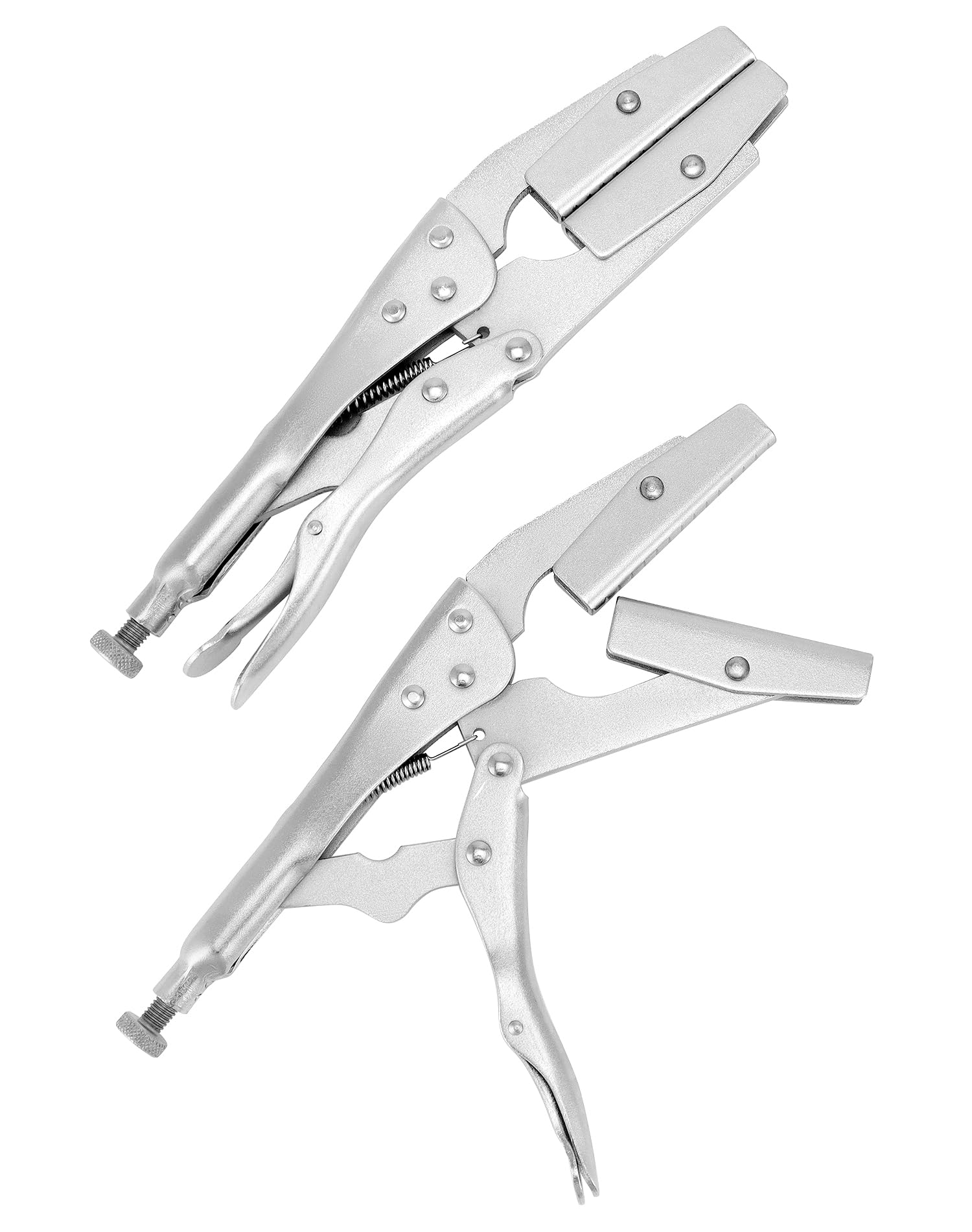 QWORK Radiator Hose Clamp Set, 2 Pieces 10 Self-Locking Pinch Off Pliers, Pipe Sealing Lock Tool, Universal for Automobile Radia