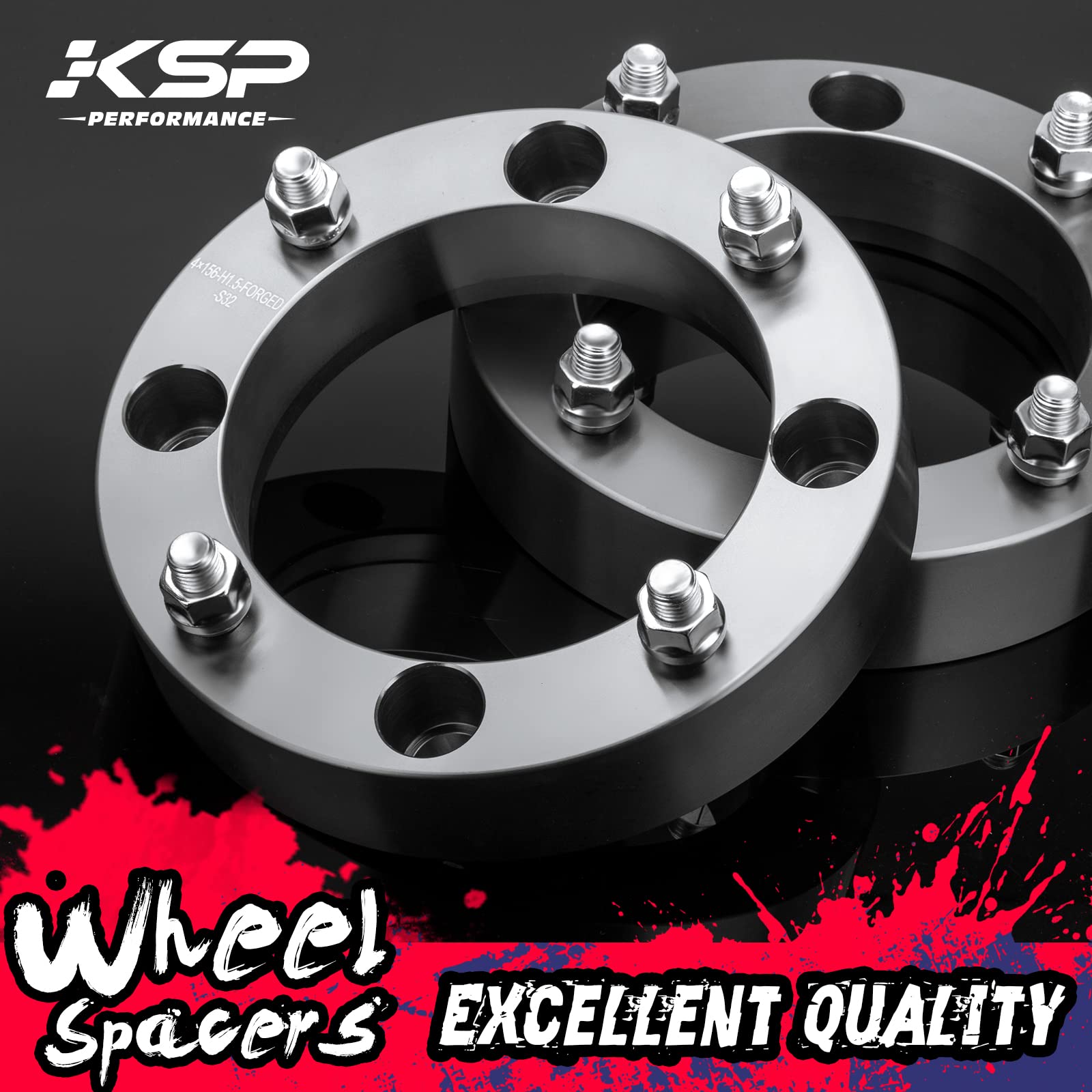 Ksp 4X156 To 4X156 Polaris Wheel Spacers, 1.5In(38Mm) Atv Wheel Spacer With 12X1.5 Thread Pitch Fit For Ranger 2013+/Rzr Xp 1000 2014+/Rzr 2015+, 4Pc Aluminum Tire Spacer With 131Mm Hub Bore 4 Lug Rim