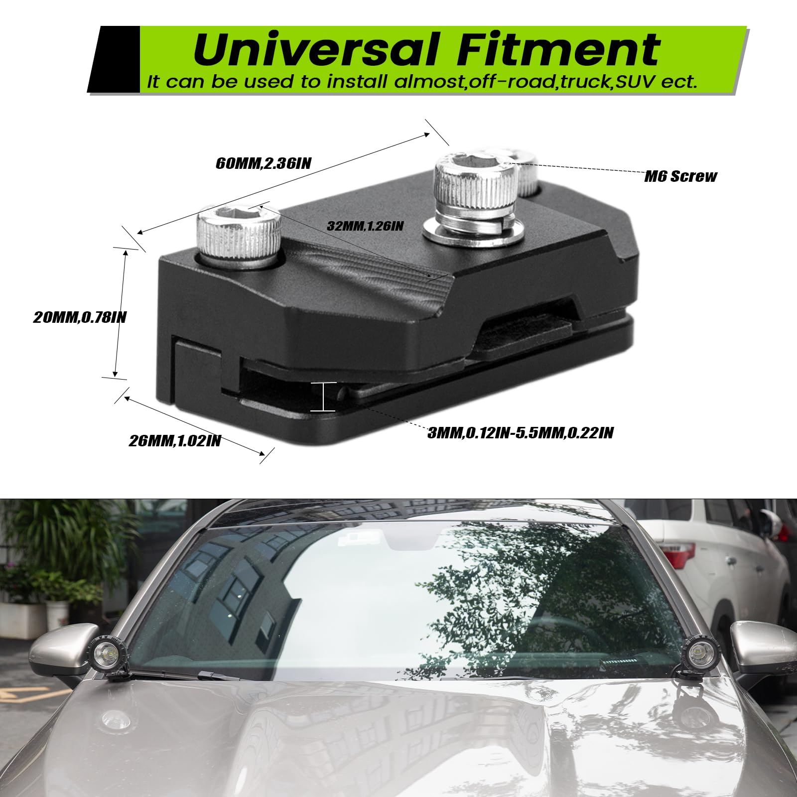 Ditch Light Brackets Hood Mount - 2Pcs Universal Led Light Bar Mounting Brackets Hood Hinge Pillar Pod Fog Light Brackets Clamp