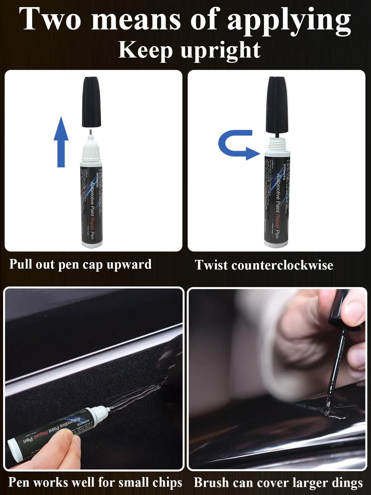 Syoauto Touch Up Paint Black Fit For Tesla Model Y 3 X S Tesla Model Paint Repair Kit Tesla Paint Pen Tip And Brush 2 In 1 Auto
