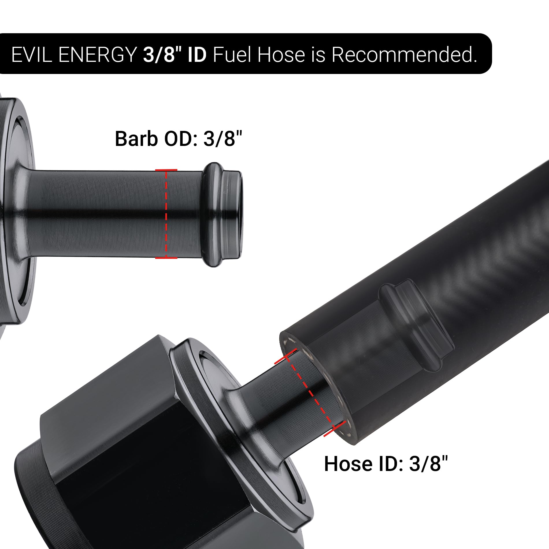 EVIL ENERGY 10AN Female to 3/8 '' Barb Hose Fitting Straight Swivel
