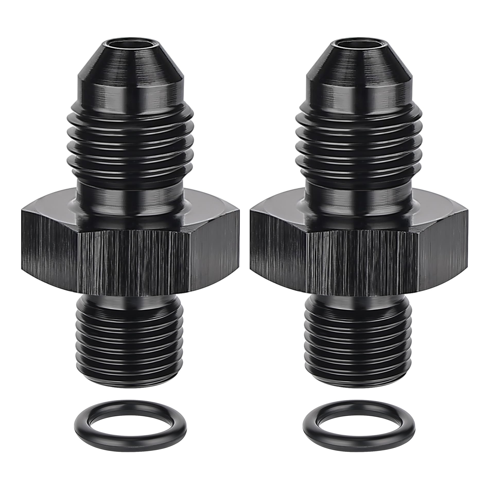 Evil Energy 3An Male Flare To M8 X 1.0Mm Male Metric Fitting Adapter Aluminium Alloy 2Pcs