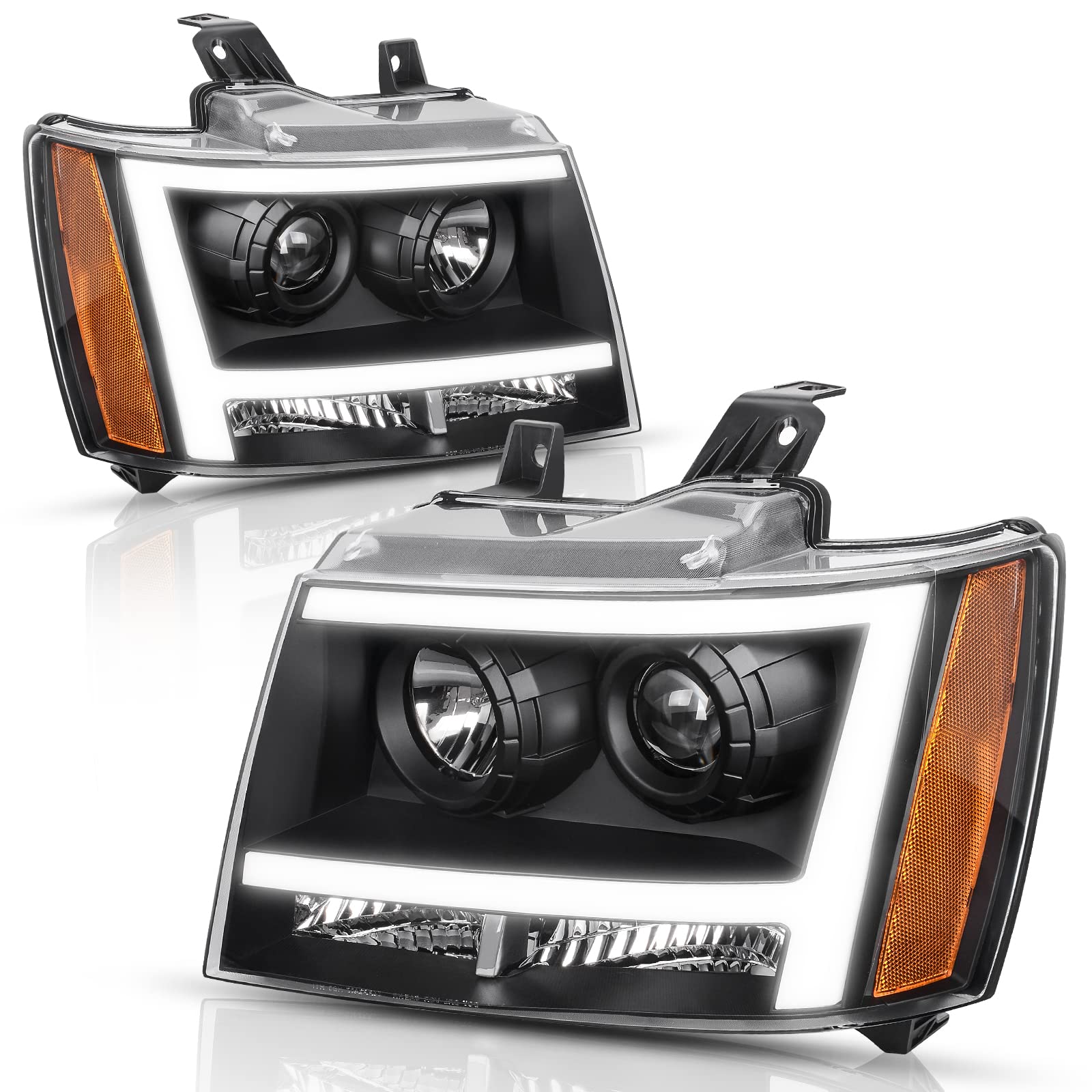 Autosaver88 Led Projector Headlight Assembly Compatible With 2007-2013 Chevy Avalanche Pickup Truck 07-14 Chevy Suburban/Tahoe R