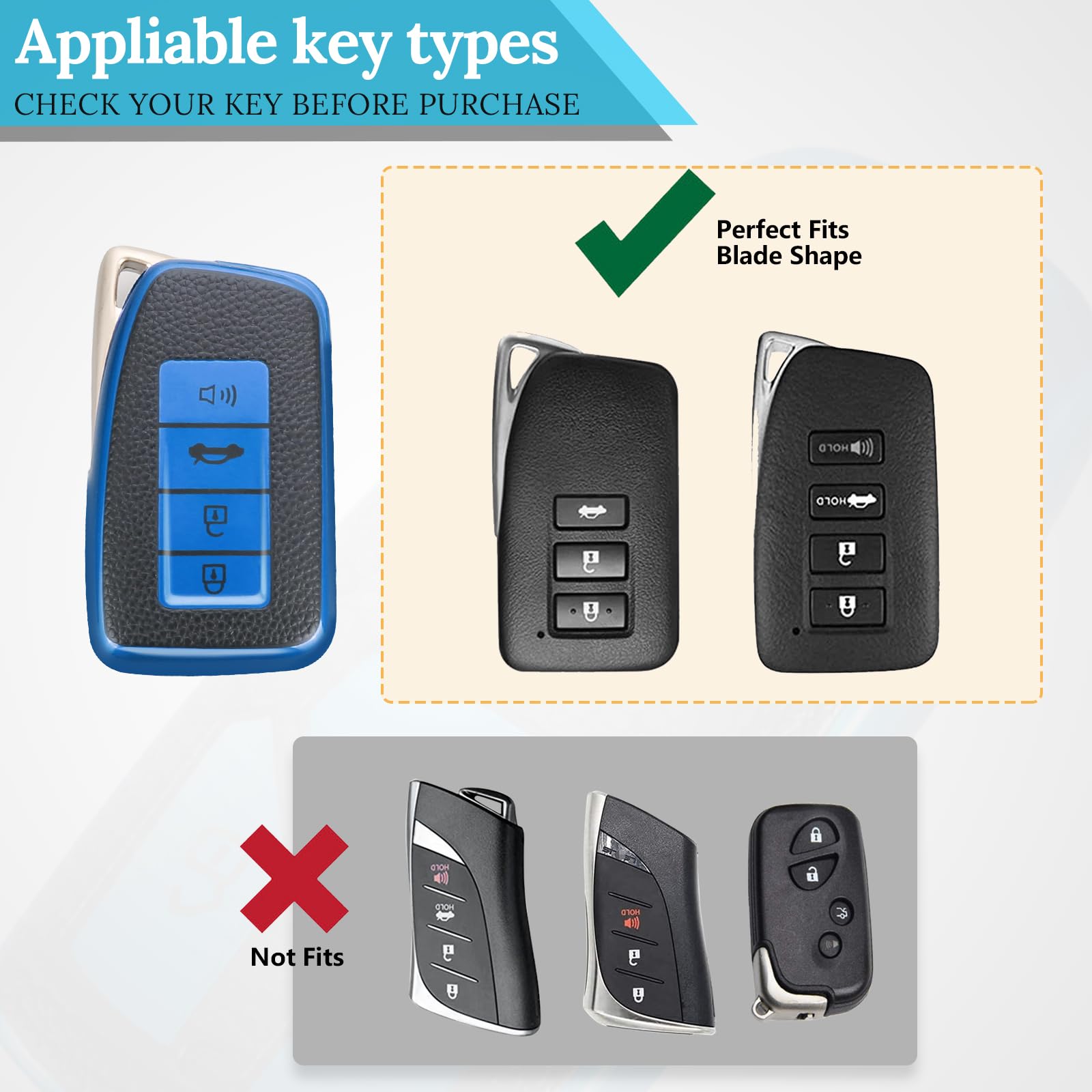 Ctrinews For Lexus Key Fob Cover With Carbon Fiber Style Belt Keychain, Upgraded Tpu Surface Grain Case For Gs Es Is Is-F Rc Rc-