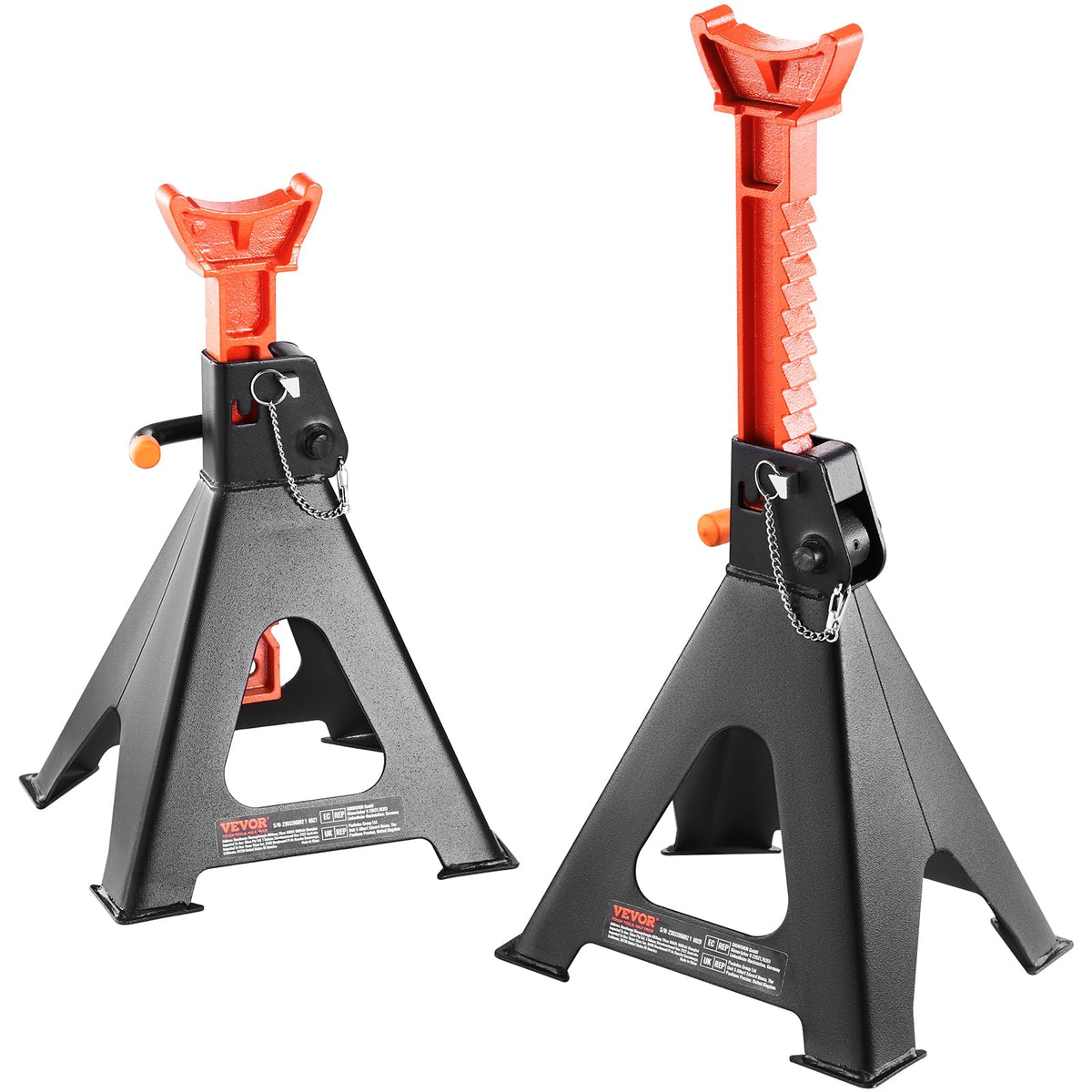 Vevor Jack Stands, 6 Ton (13,000 Lbs) Capacity Car Jack Stands Double Locking, 14.2-23 Inch Adjustable Height, For Lifting Suv, 