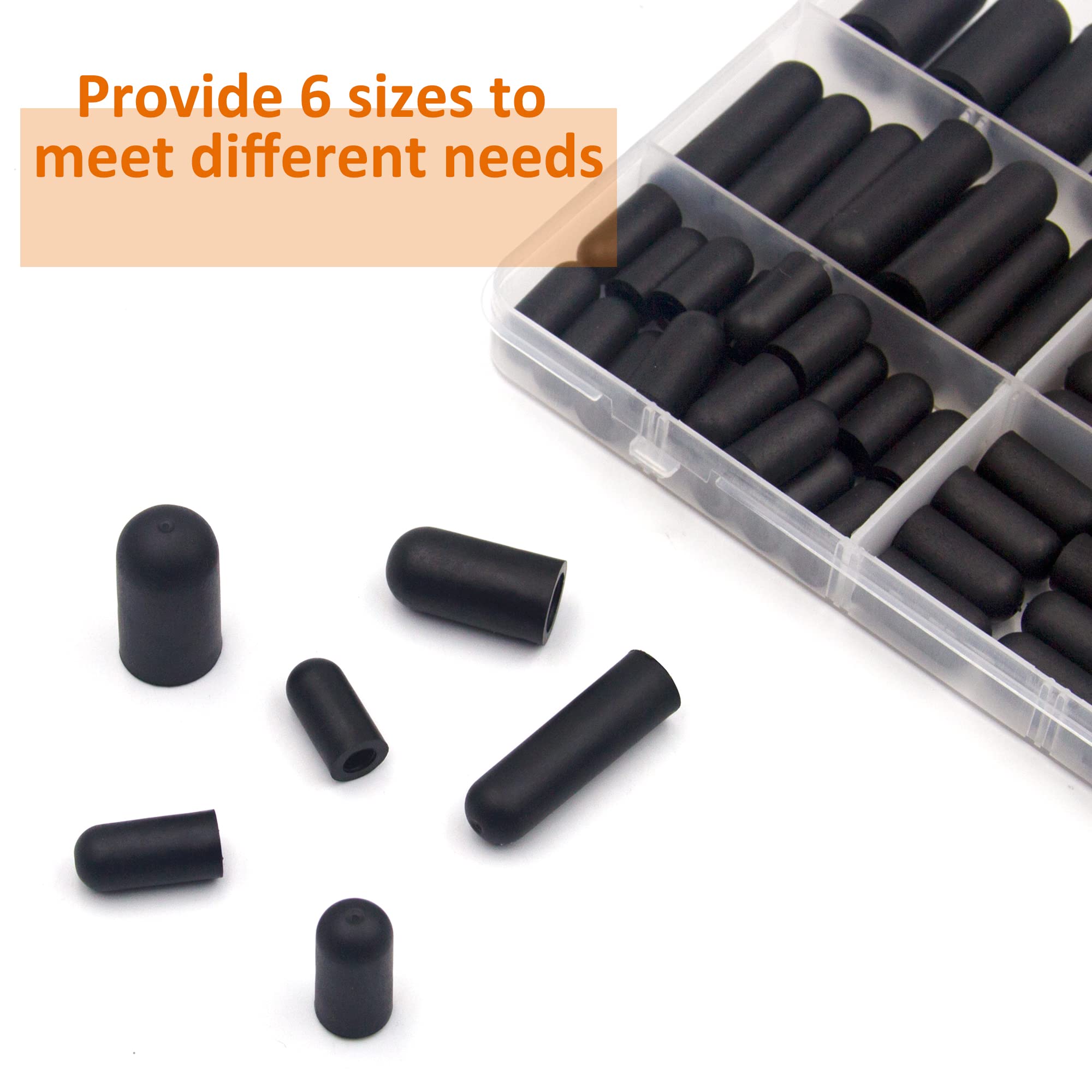 Ispinner 60Pcs Rubber Vacuum Caps Assortment Kit, Hose End Caps For Carburetor, Manifold, Automotive 3/16' 5/32' 7/32' 1/4' 5/16' 3/8'