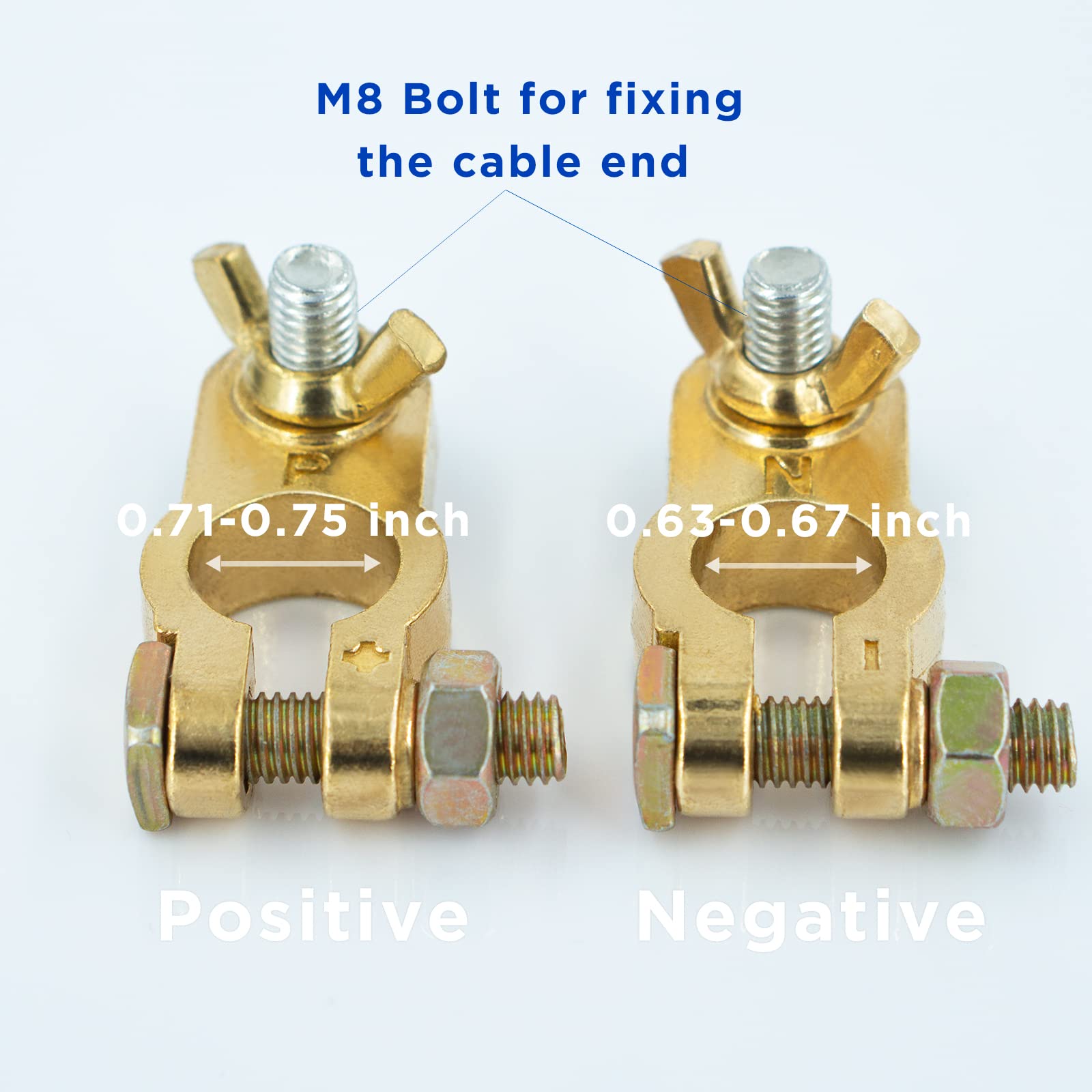 1 Pair Battery Terminal Connector, Cable End Connector Compatible With Car, Van, Truck Marine Boat RV etc, Top Post Battery Term