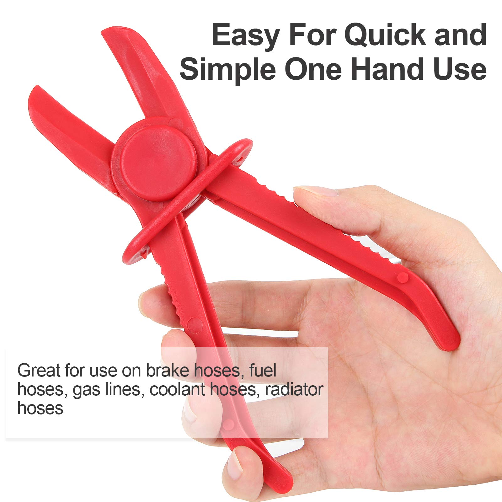 6 Pack Hose Clamp Pliers Hose Pinch Pliers Line Clamps For Fuel Hoses, Gas Lines Brake Hoses, Radiator Hoses, Coolant Hoses, Fle