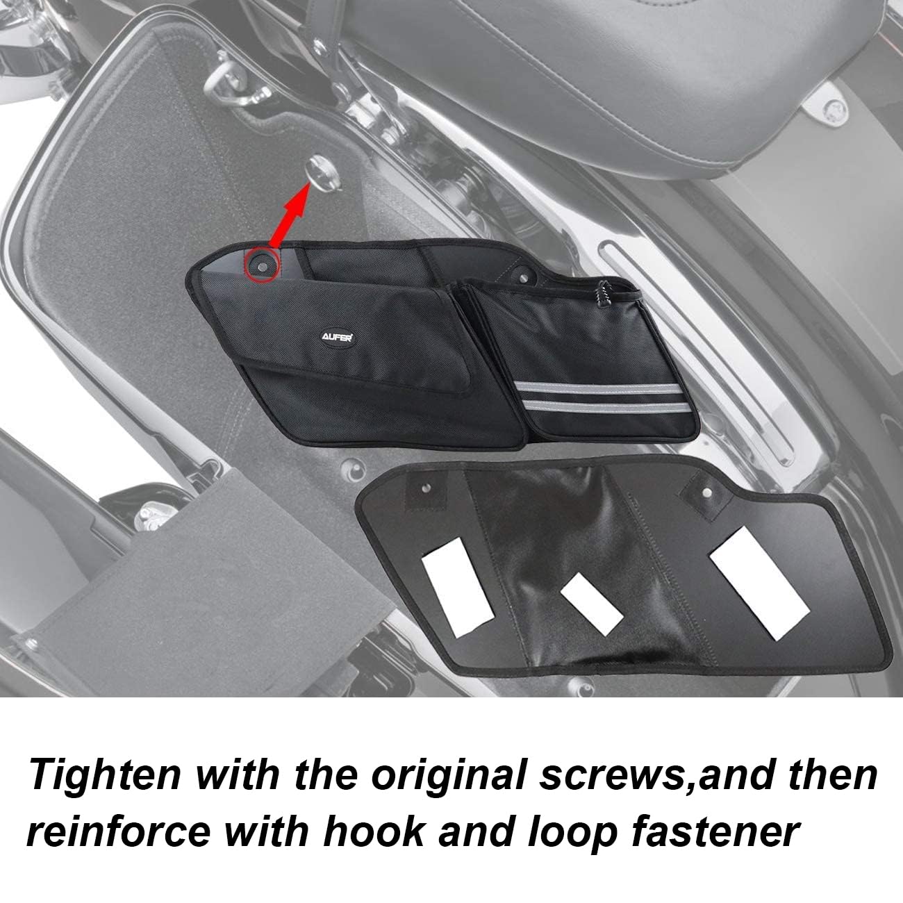 AUFER Left & Right Side Motorcycle Saddlebag Organizers Storage Bags Saddle bag Organizers Bag Compatible With For 1993-2013 Tou