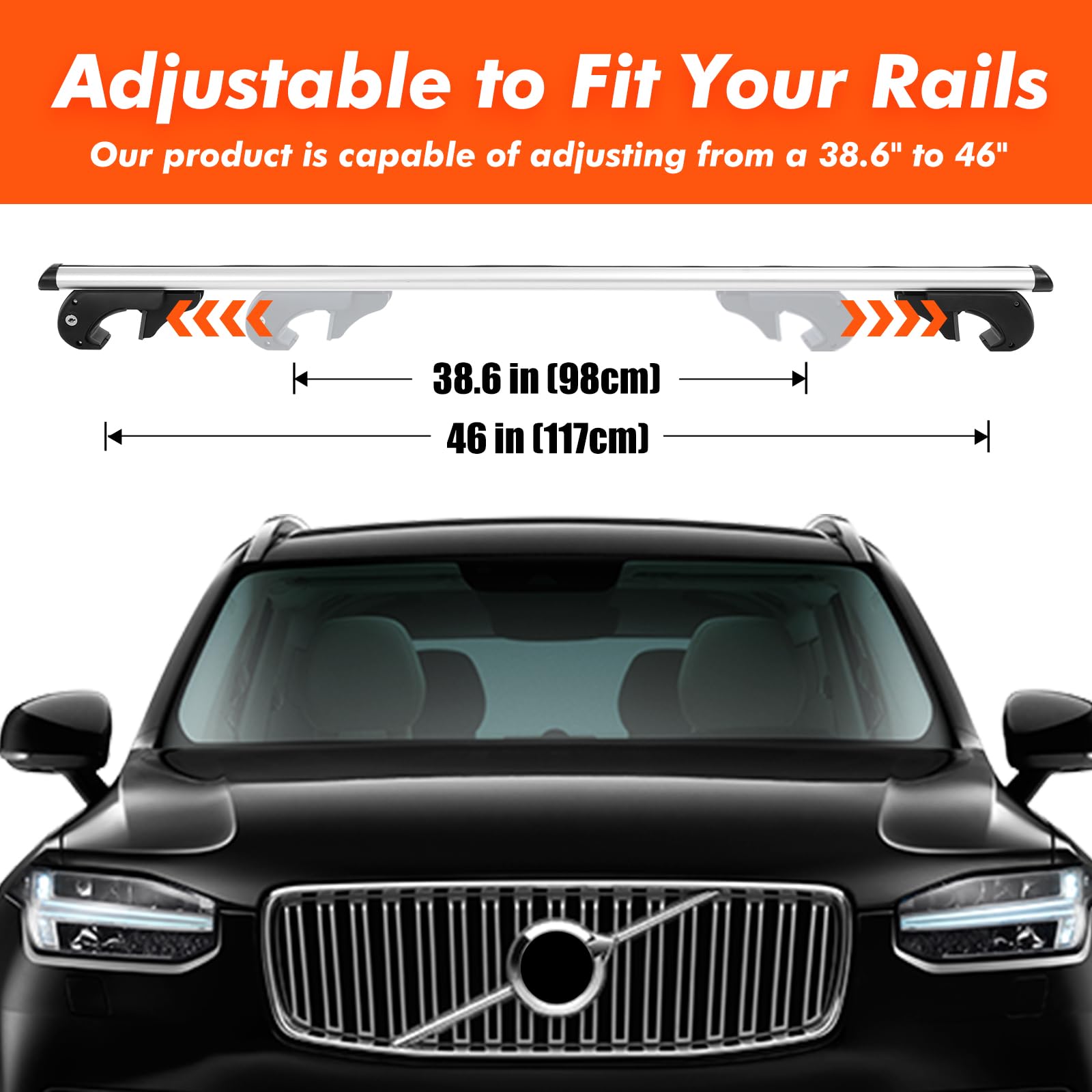 MAXXHAUL 52'' Aluminum Roof Rack Cross Bars (150LB) - Locking System, Fit All Raised Rails for SUV/Van/Sedan | Easy Install, Cor