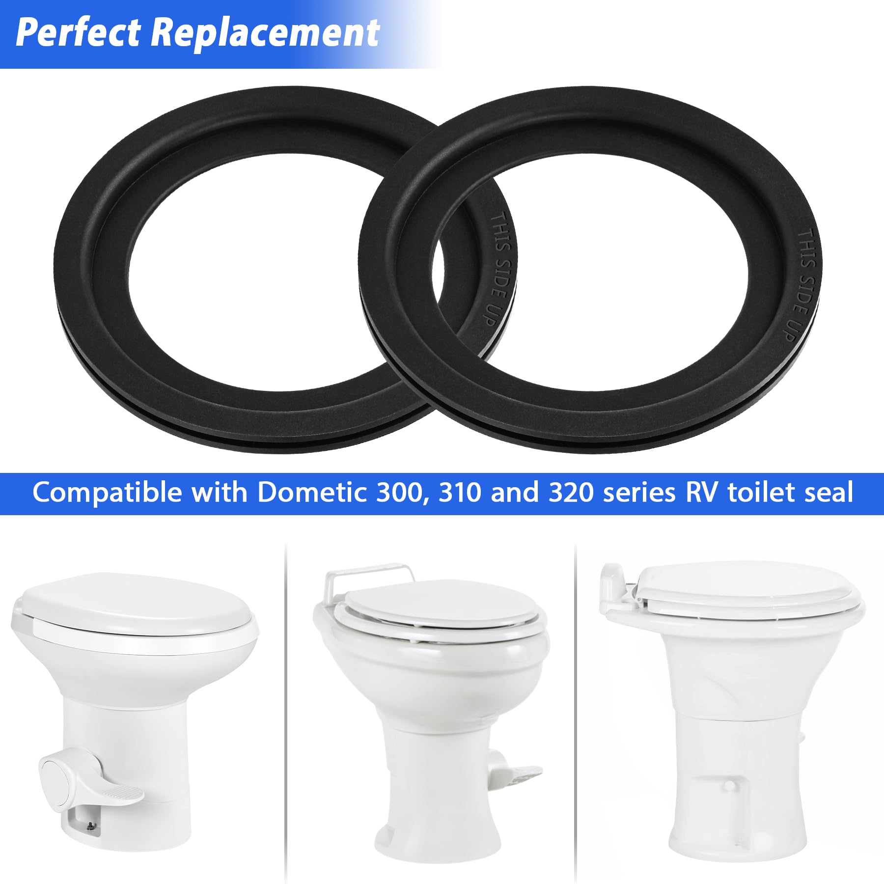 Rv Toilet Seal Kit, 385311658 Flush Ball Seal Gasket Replacement For Dometic 300/310/320 Toilet - 2 Pack