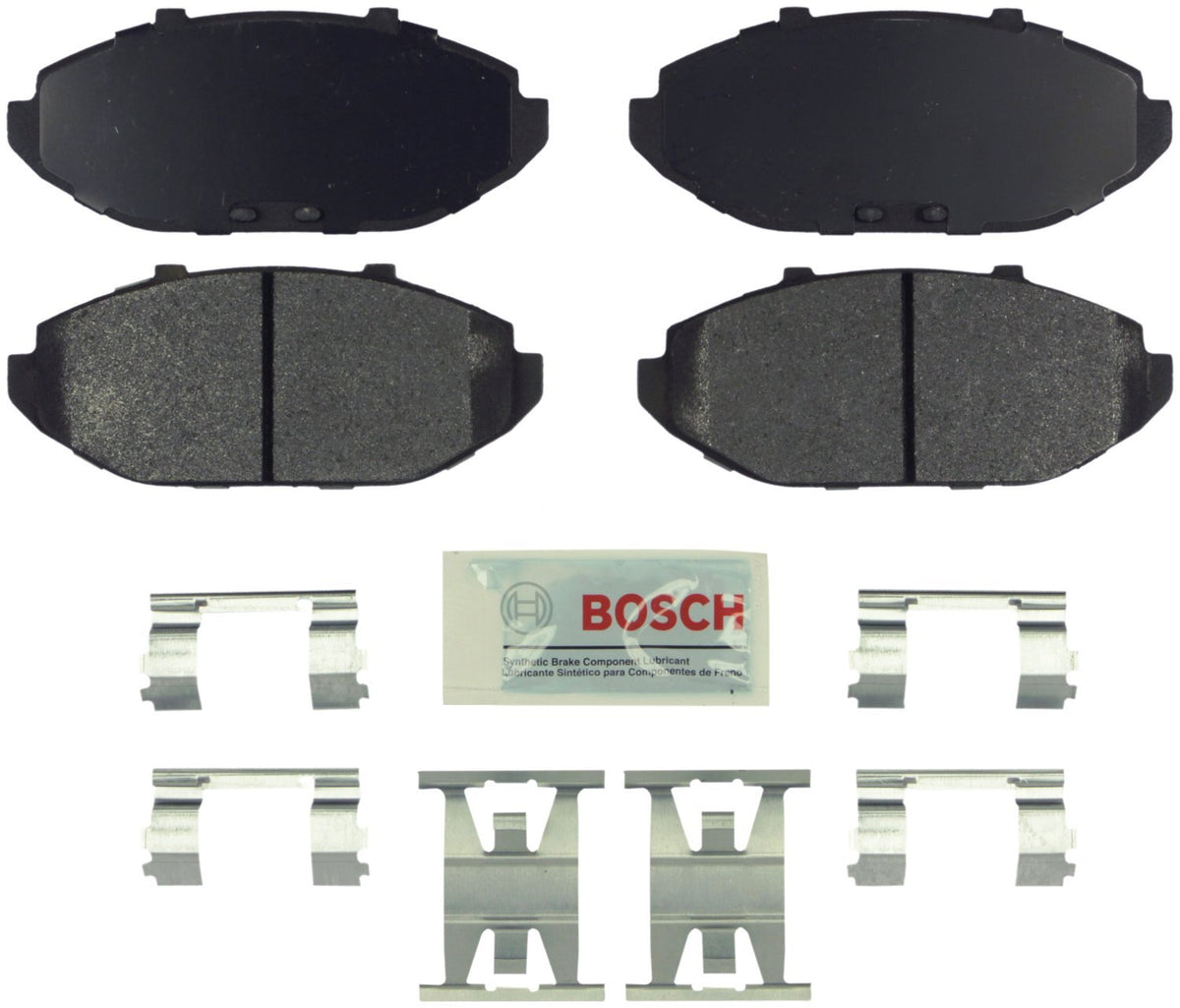 BOSCH BE748H Blue Ceramic Disc Brake Pad Set With Hardware - Compatible With Select Ford Crown Victoria; Lincoln Town Car; Mercu